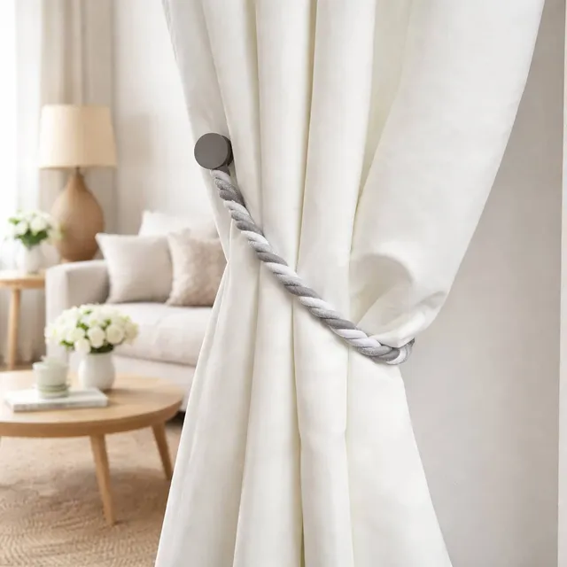 evideco-home-accessories-embrasse-rideau-magn-tique-gris-tress image 1
