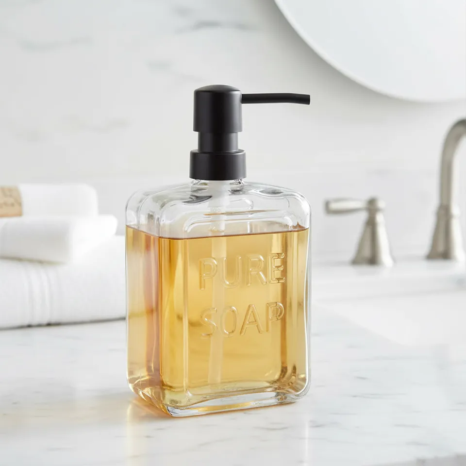 evideco-pure-soap-distributeur-savon-verre-transparent-532ml image 1