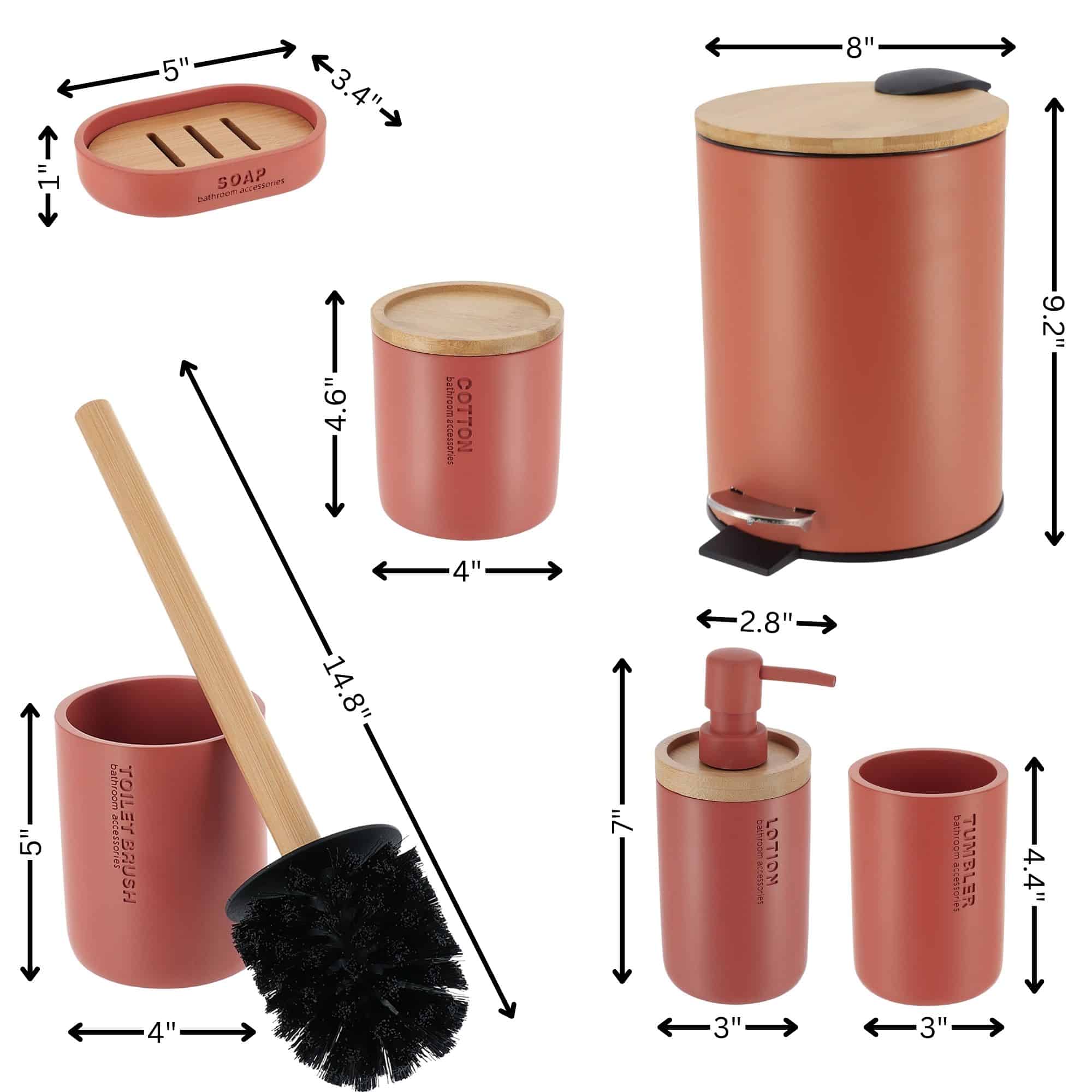 evideco-ensemble-accessoires-salle-de-bain-terracotta-6-pi-ces image 5