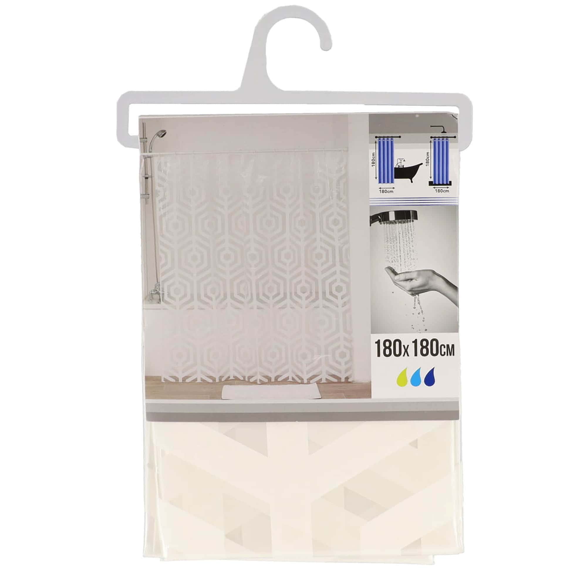 evideco-shower-accessories-rideau-de-douche-peva-hexagone-blanc-180x180 image 4