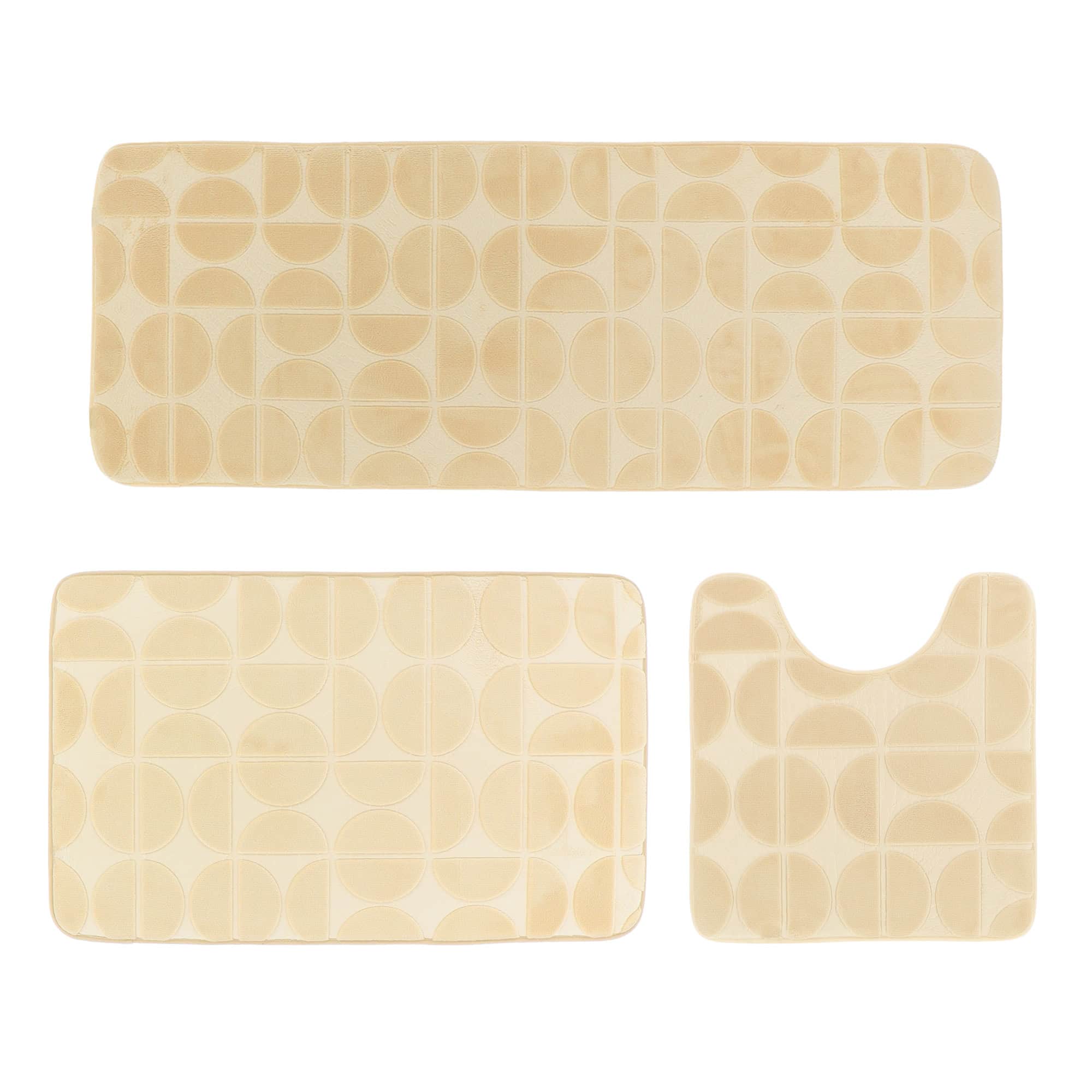 evideco-demi-lune-lot-3-tapis-salle-de-bain-cr-me image 8