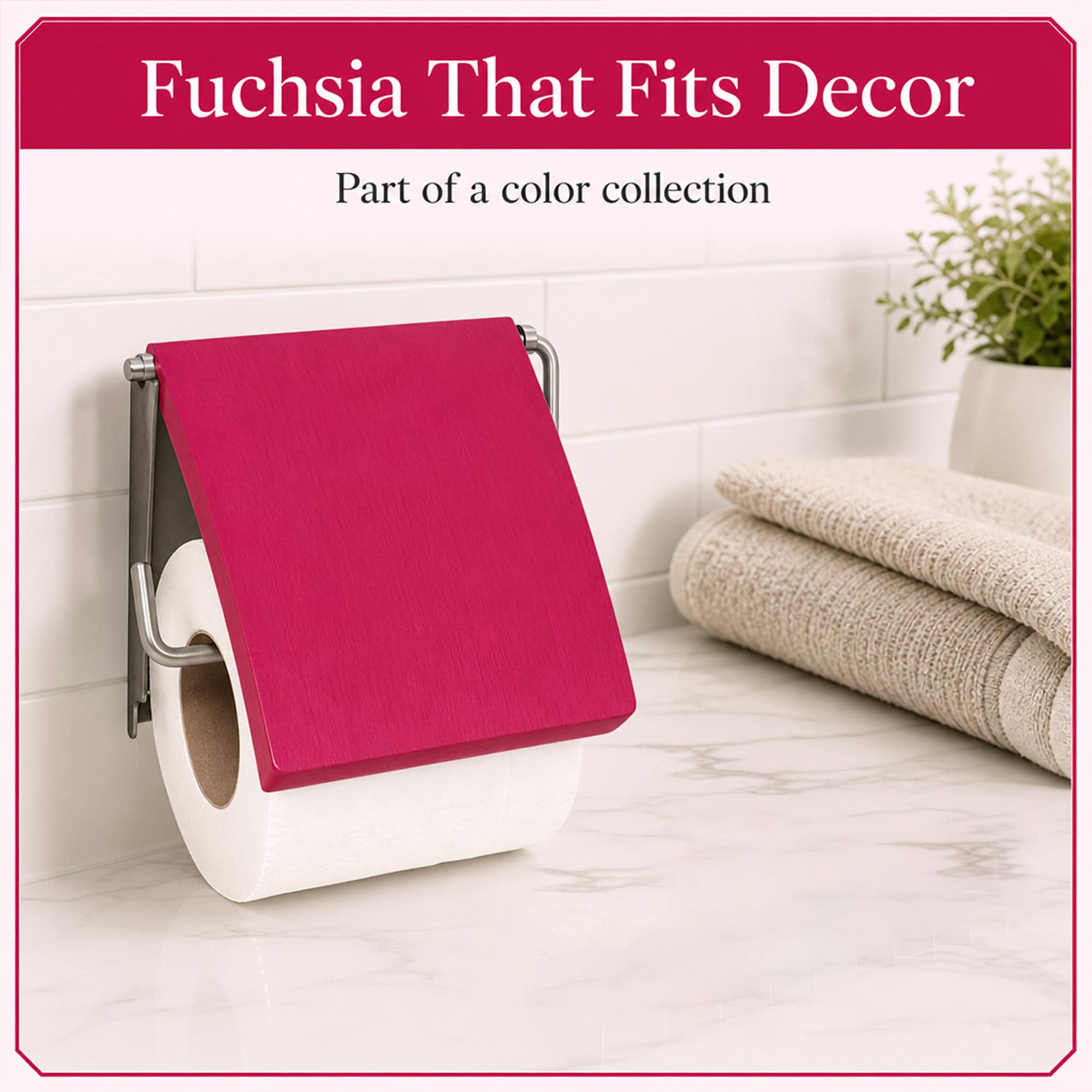 evideco-d-rouleur-papier-toilette-fuchsia-porte-rouleau-mural image 8