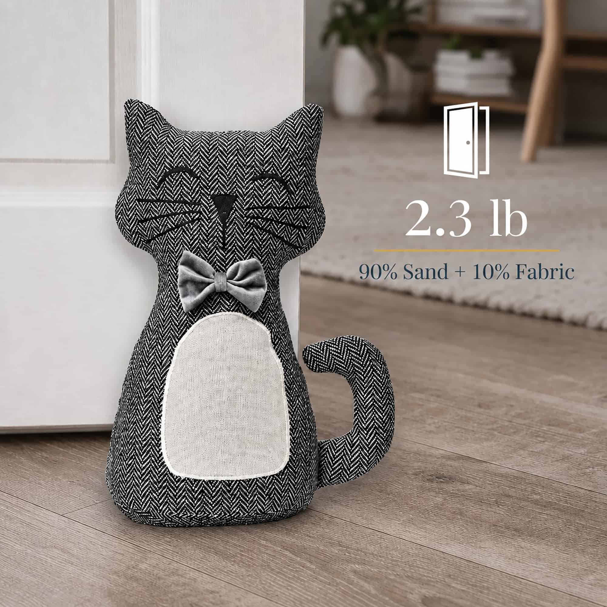 evideco-home-accessories-cale-porte-tissu-chat-lest-e-noir-blanc image 5