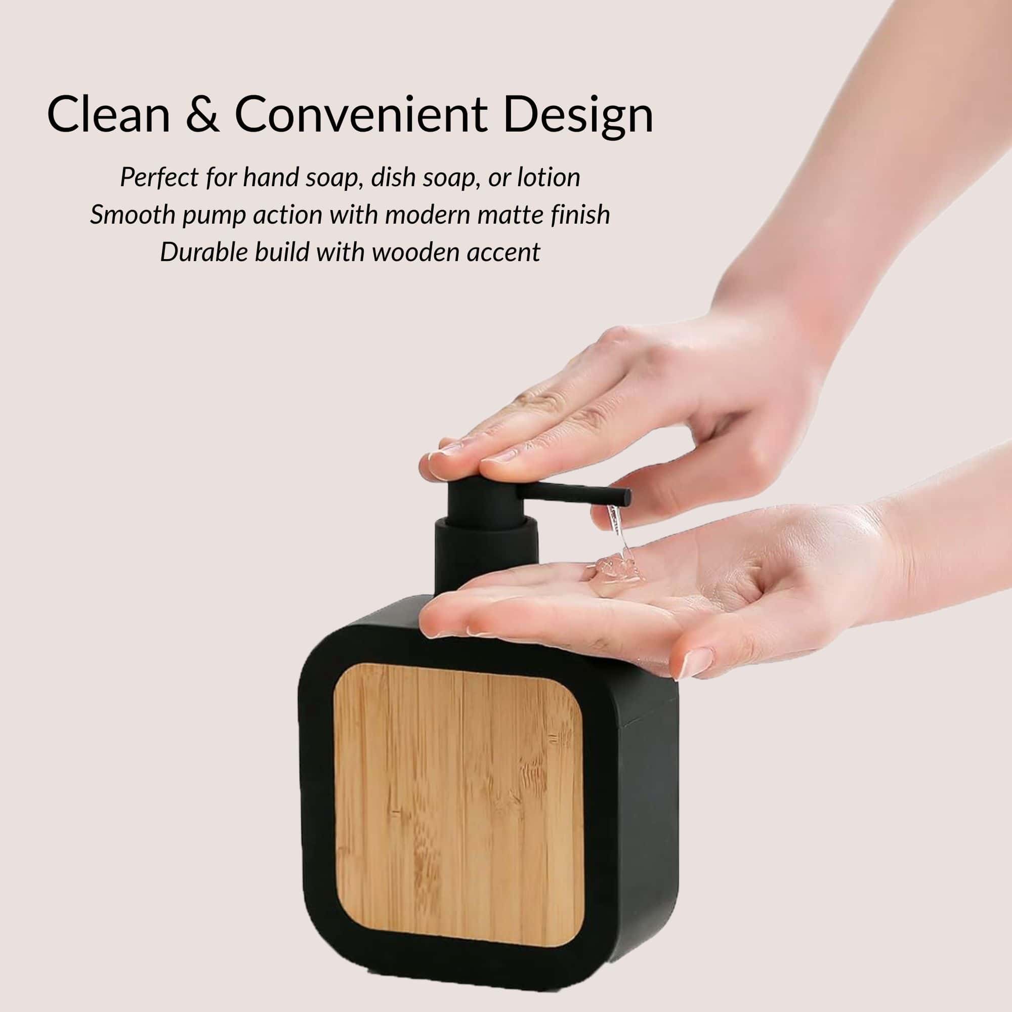 evideco-bathroom-accessories-distributeur-savon-noir-bambou-caoutchouc image 5