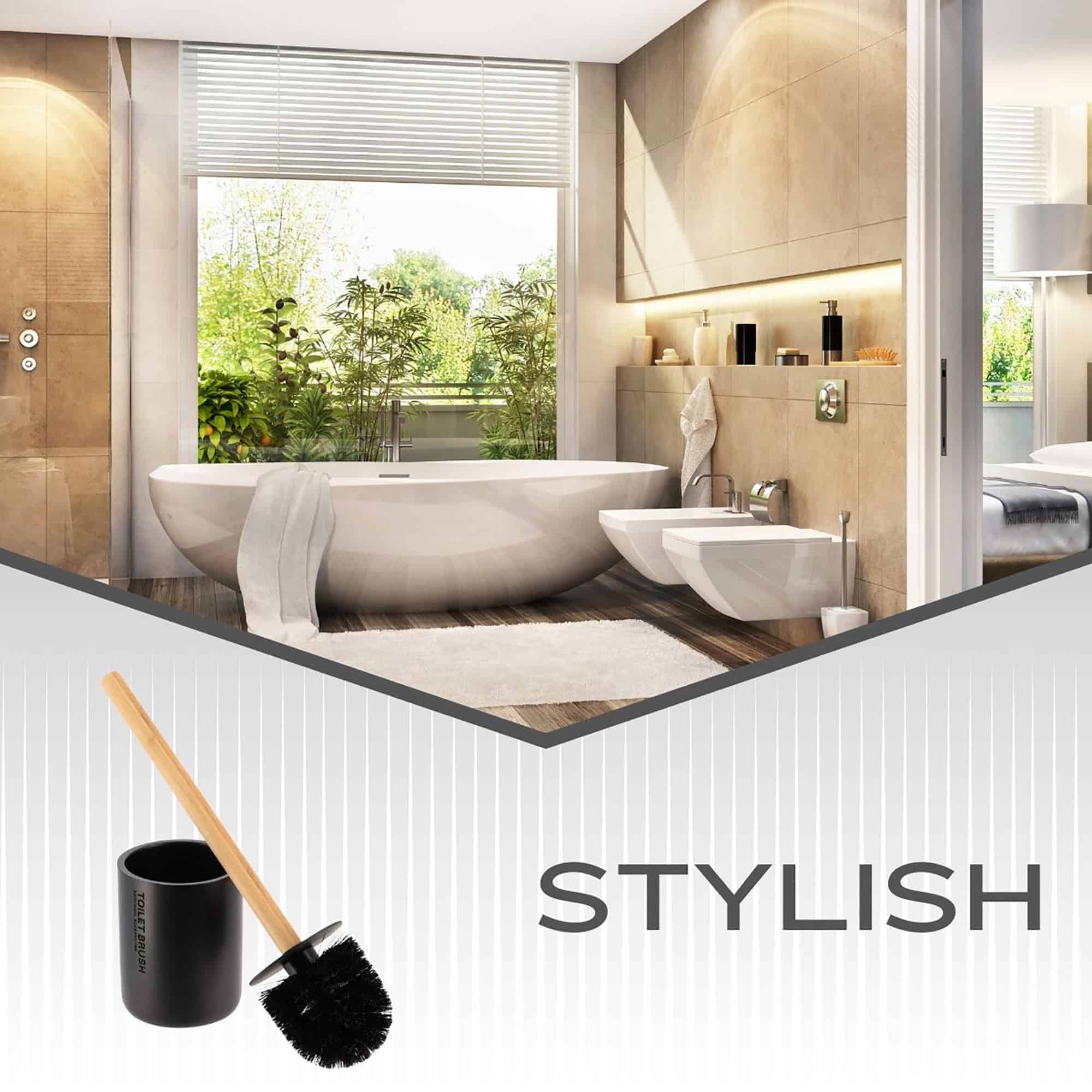 evideco-toilet-seats-brosse-wc-noire-mate-manche-bambou image 5