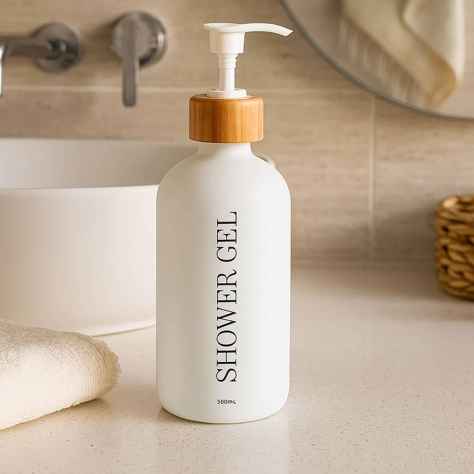 evideco-shower-accessories-distributeur-savon-blanc-mat-500-ml image 1