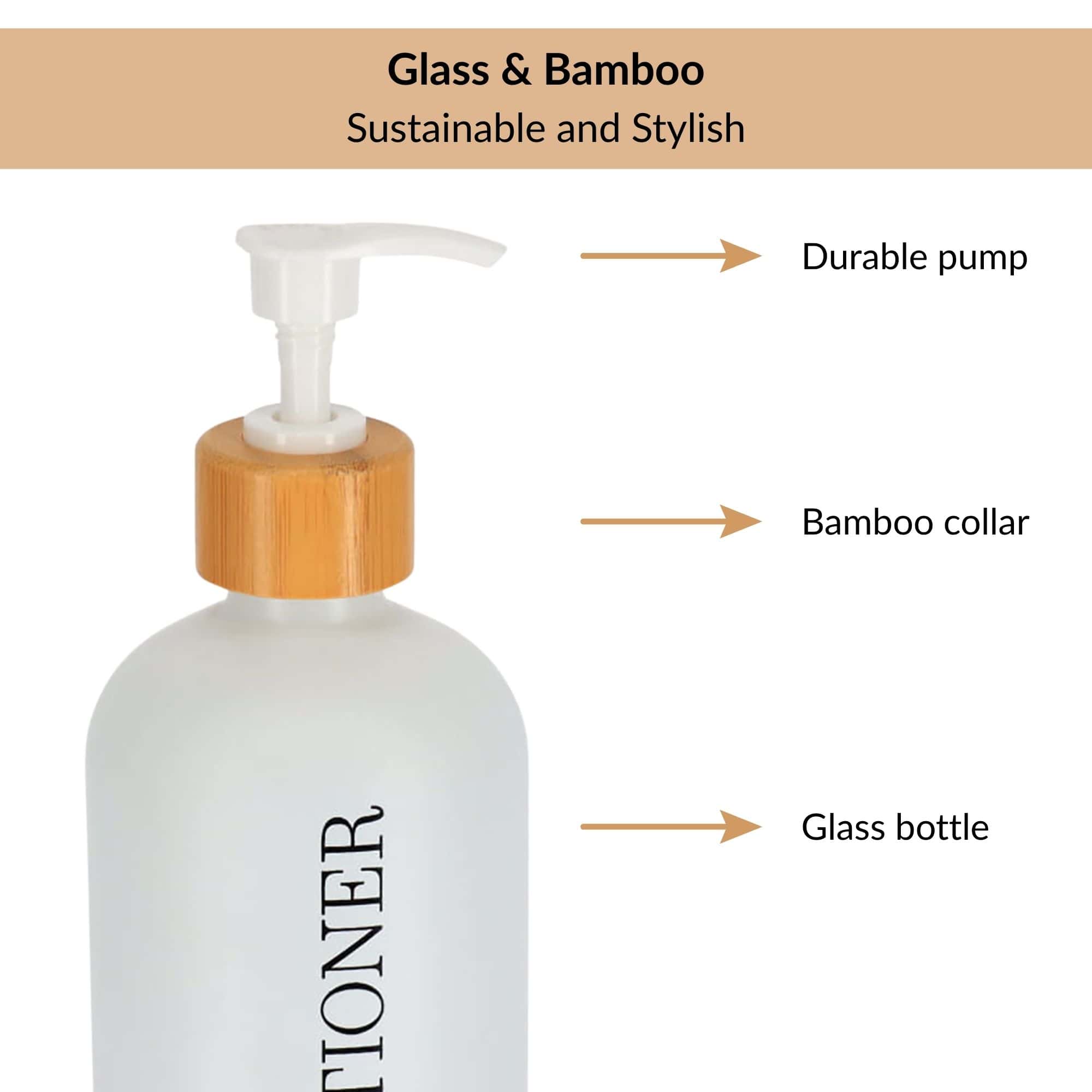 evideco-bathroom-accessories-distributeur-apr-s-shampoing-500-ml-blanc-mat-verre image 4