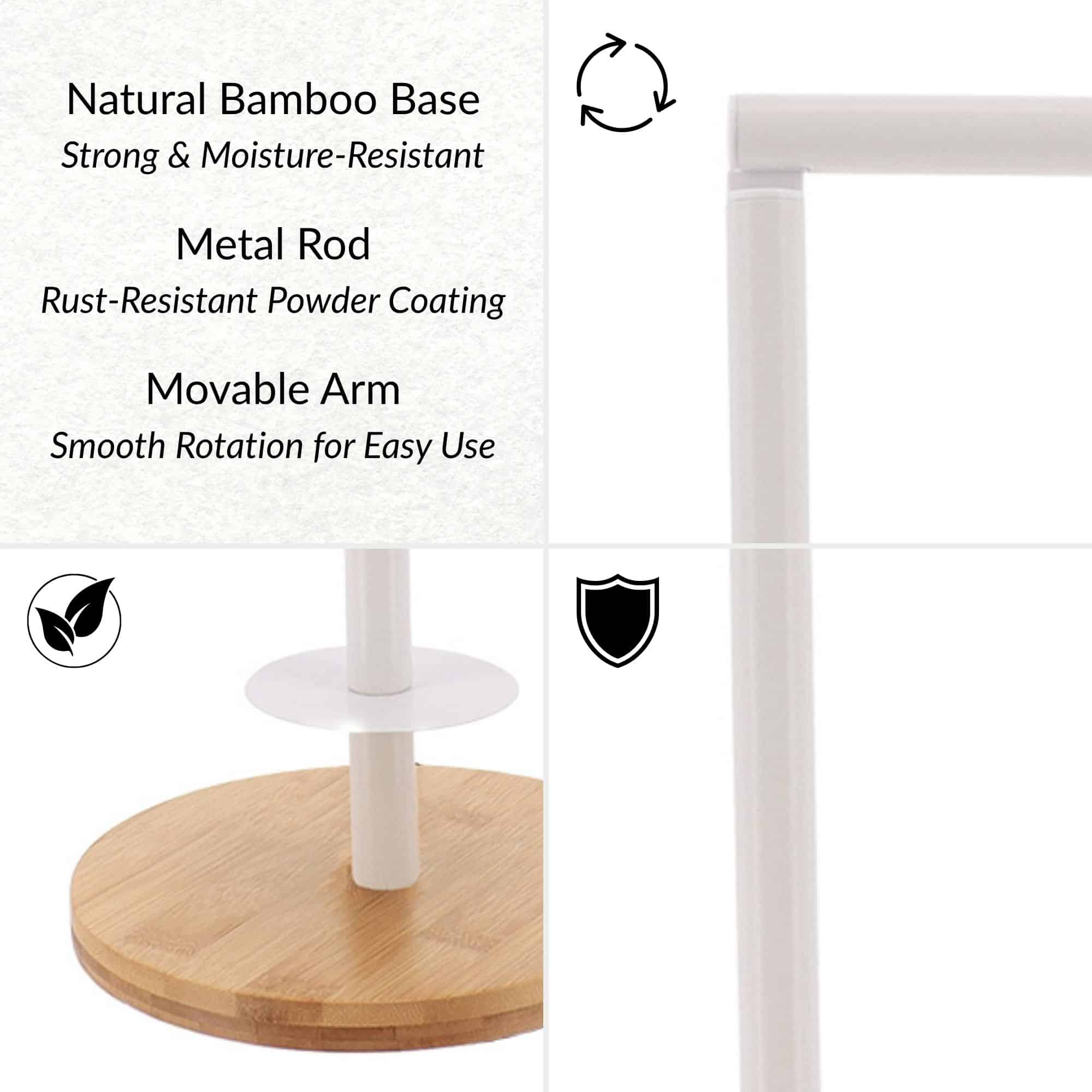 evideco-d-rouleur-papier-toilette-blanc-sur-pied-bambou-4-rouleaux image 5