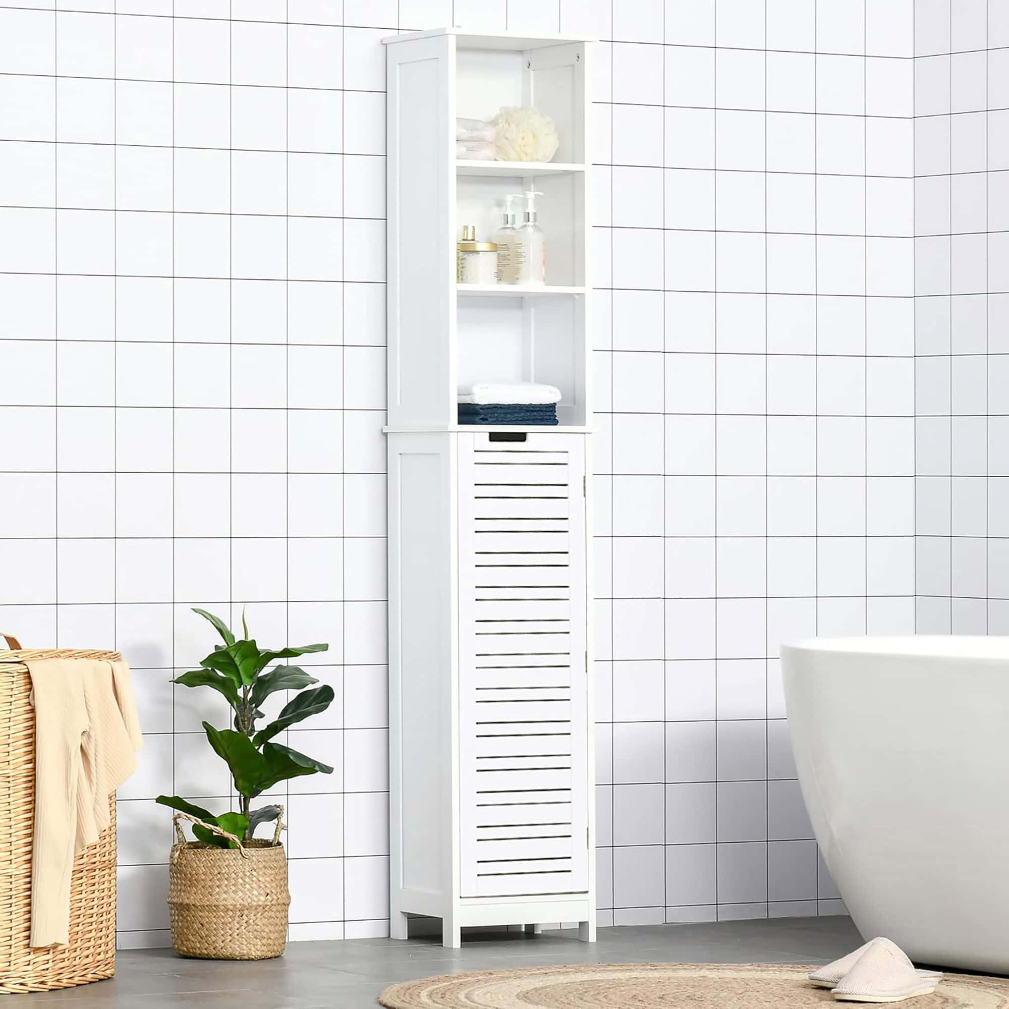 evideco-miami-armoire-salle-de-bain-blanche-haute-slim image 5
