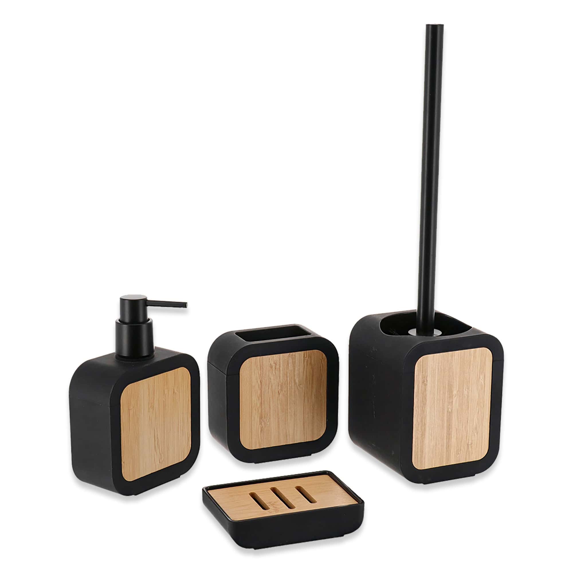 evideco-bathroom-accessories-set-salle-de-bain-noir-bambou-4-pi-ces image 8