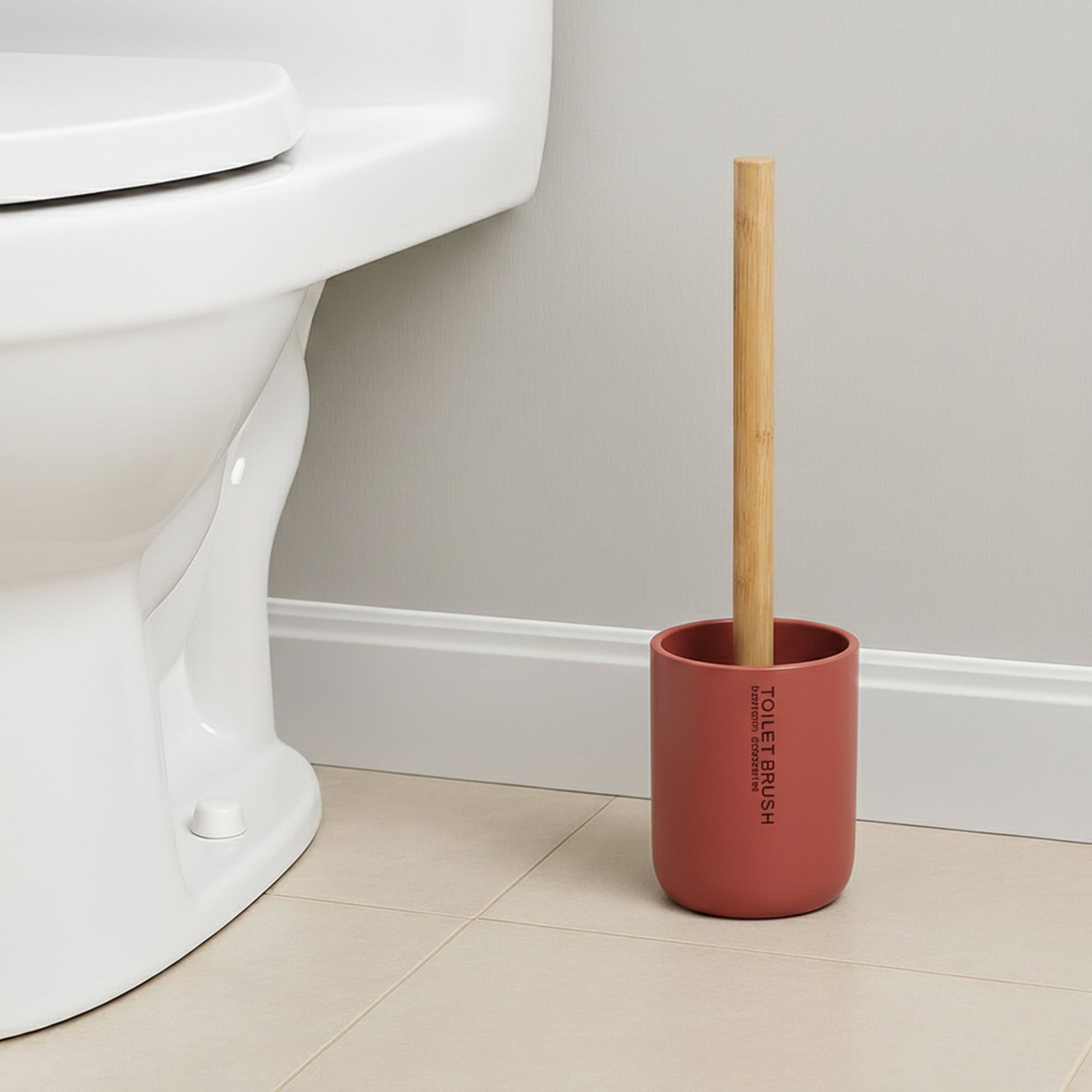 evideco-brosse-wc-terracotta-manche-bambou-polyresine image 1