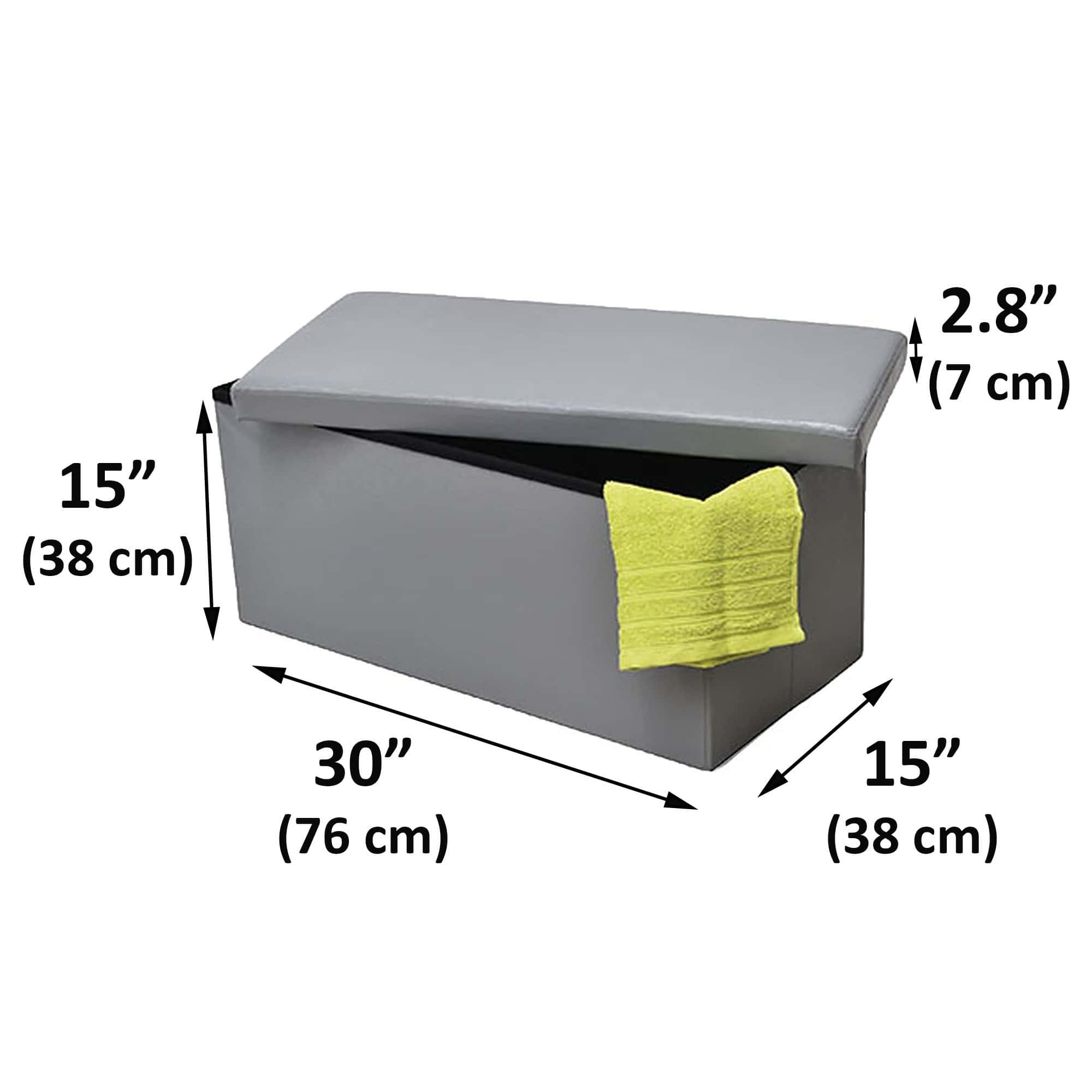 evideco-bathroom-storage-pouf-coffre-pliable-simili-cuir image 4