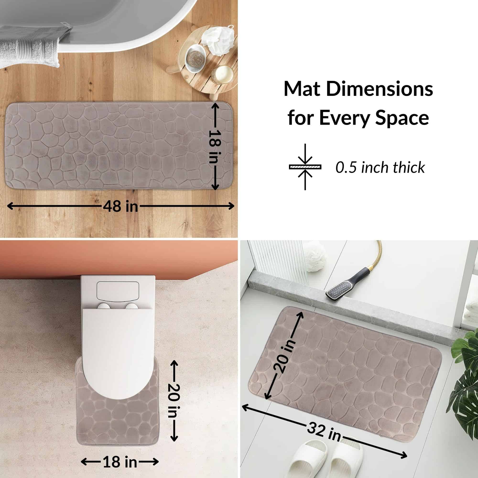 evideco-bathroom-mats-tapis-salle-de-bain-taupe-m-moire-lot-3 image 2