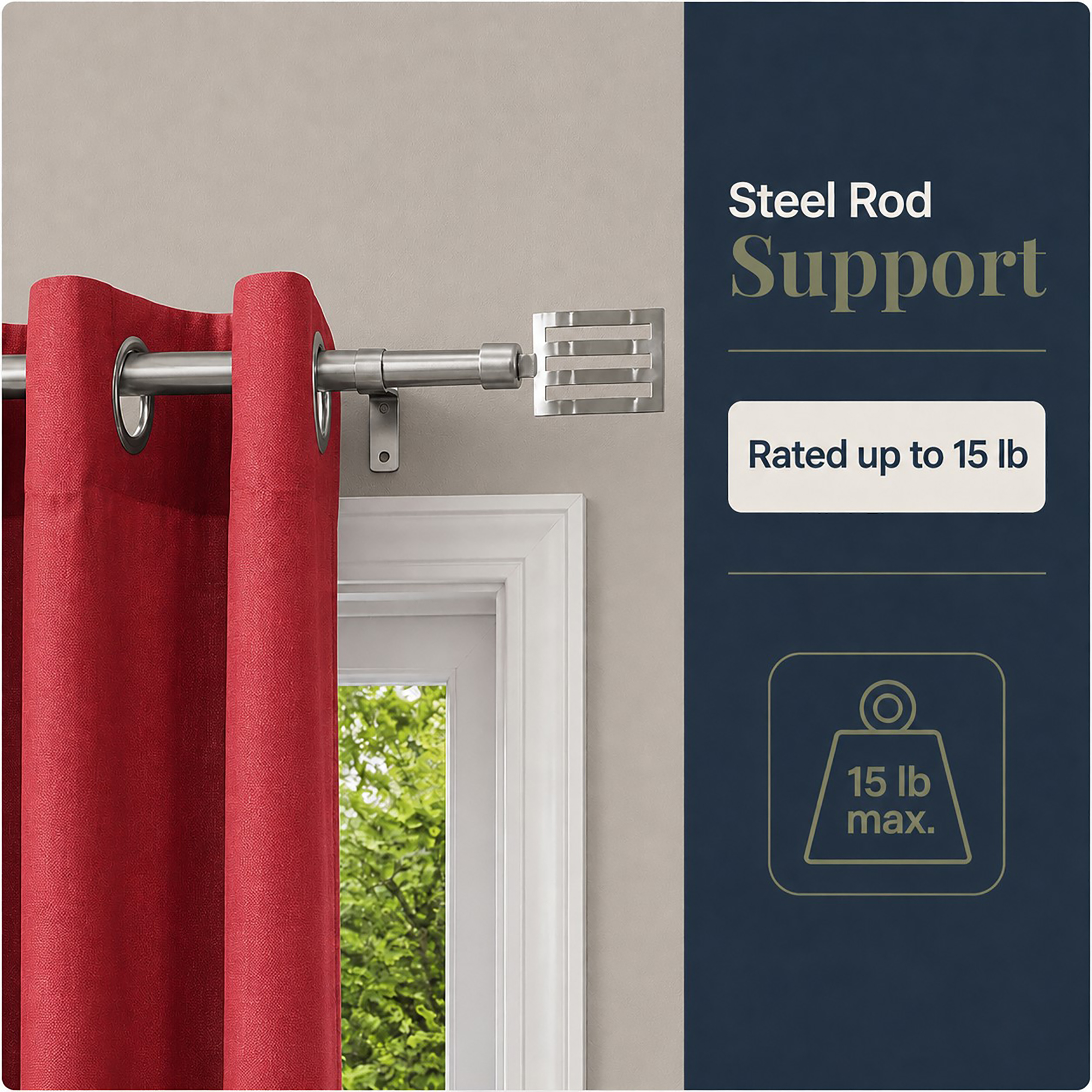 evideco-home-accessories-tringle-rideau-r-glable-argent-acier-50-82 image 4
