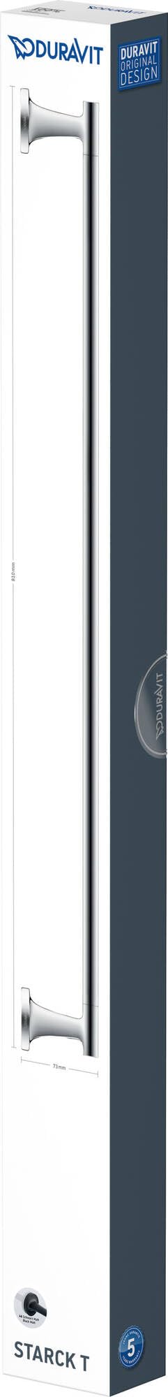duravit-starck-t-porte-serviettes-mural-81cm-noir-mat-1-bras image 2