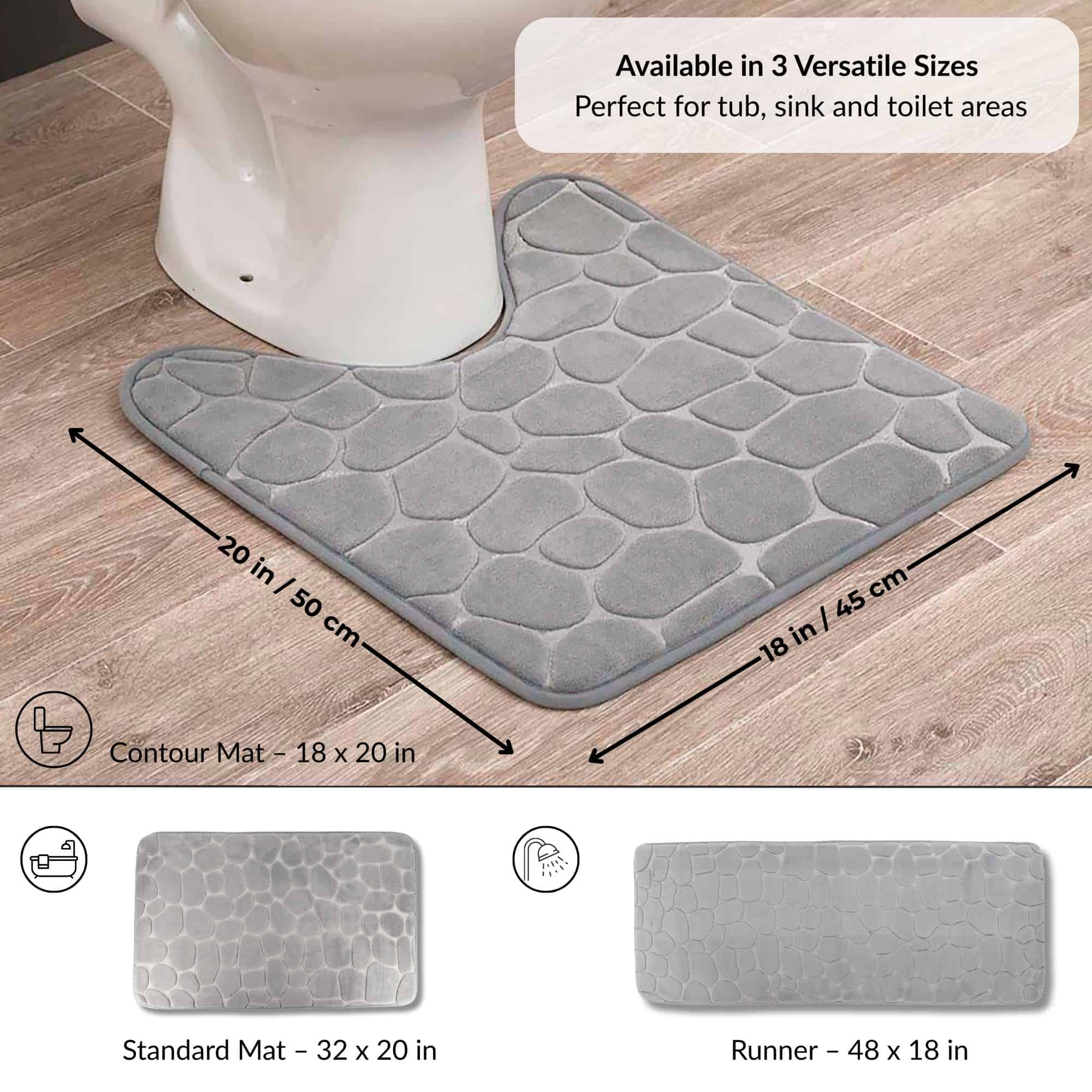 evideco-tapis-contour-wc-m-moire-gris-clair-galets-18x20 image 5
