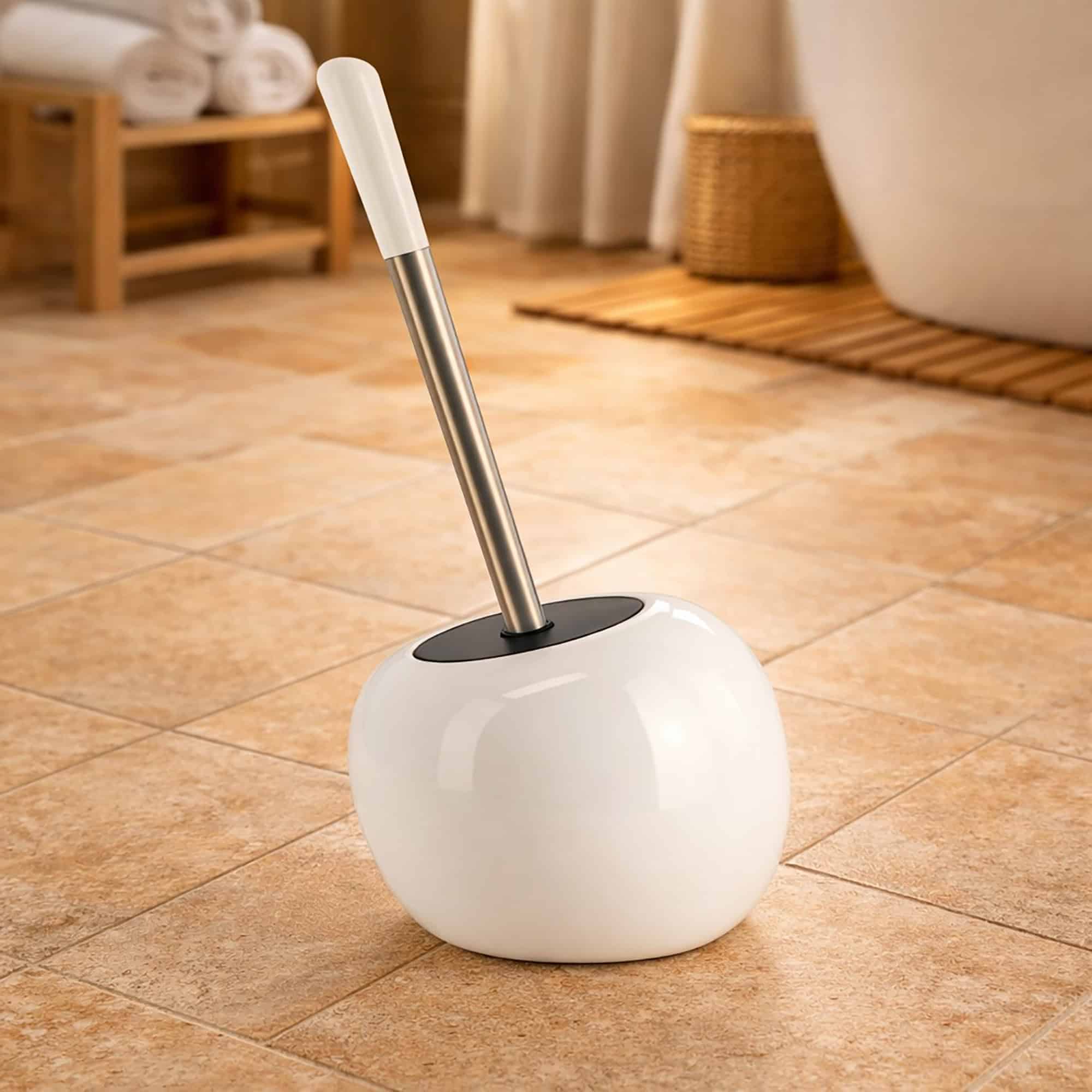 evideco-pise-brosse-wc-blanche-avec-support image 1