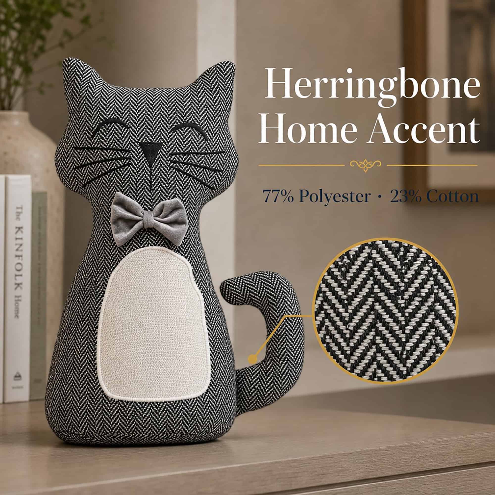evideco-home-accessories-cale-porte-tissu-chat-lest-e-noir-blanc image 4