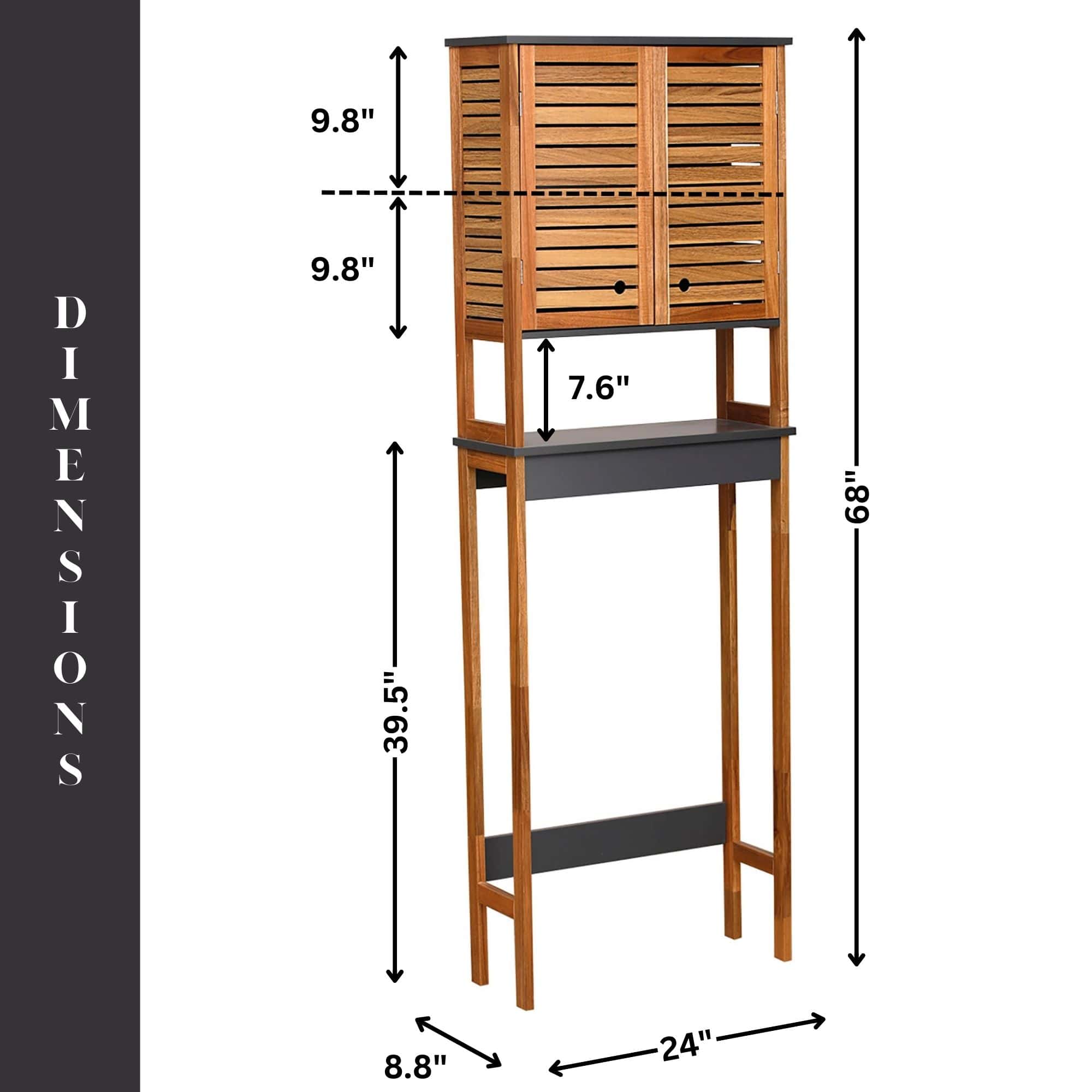 evideco-elements-meuble-dessus-wc-marron-gris-double-porte image 4
