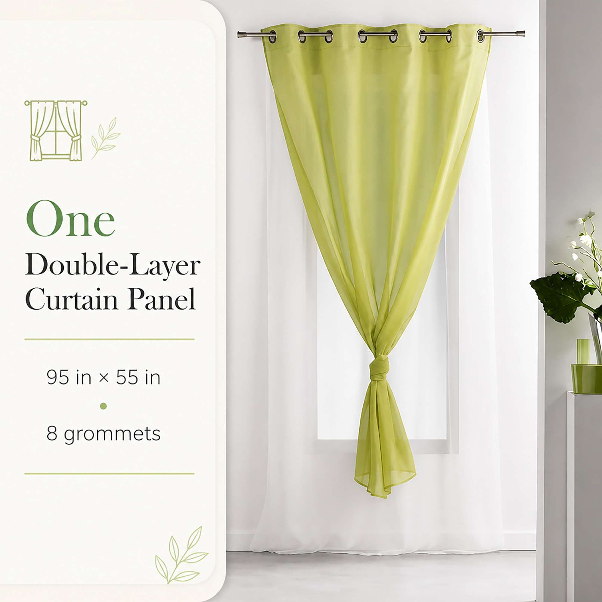 evideco-home-accessories-voilage-vert-lime-blanc-95x55-pouces image 3