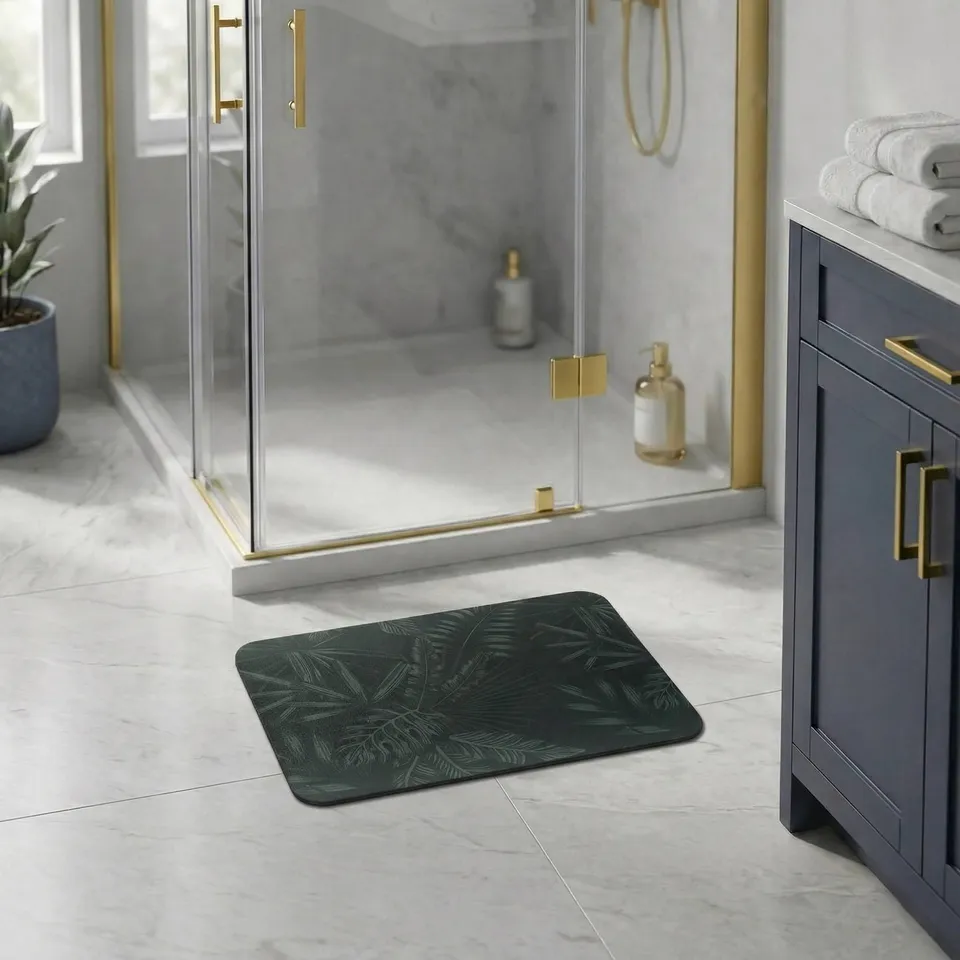 evideco-tropical-night-tapis-de-bain-24x18-vert-ultra-absorbant image 1