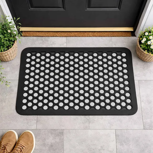 evideco-home-accessories-harold-paillasson-caoutchouc-noir-61x40-cm image 1