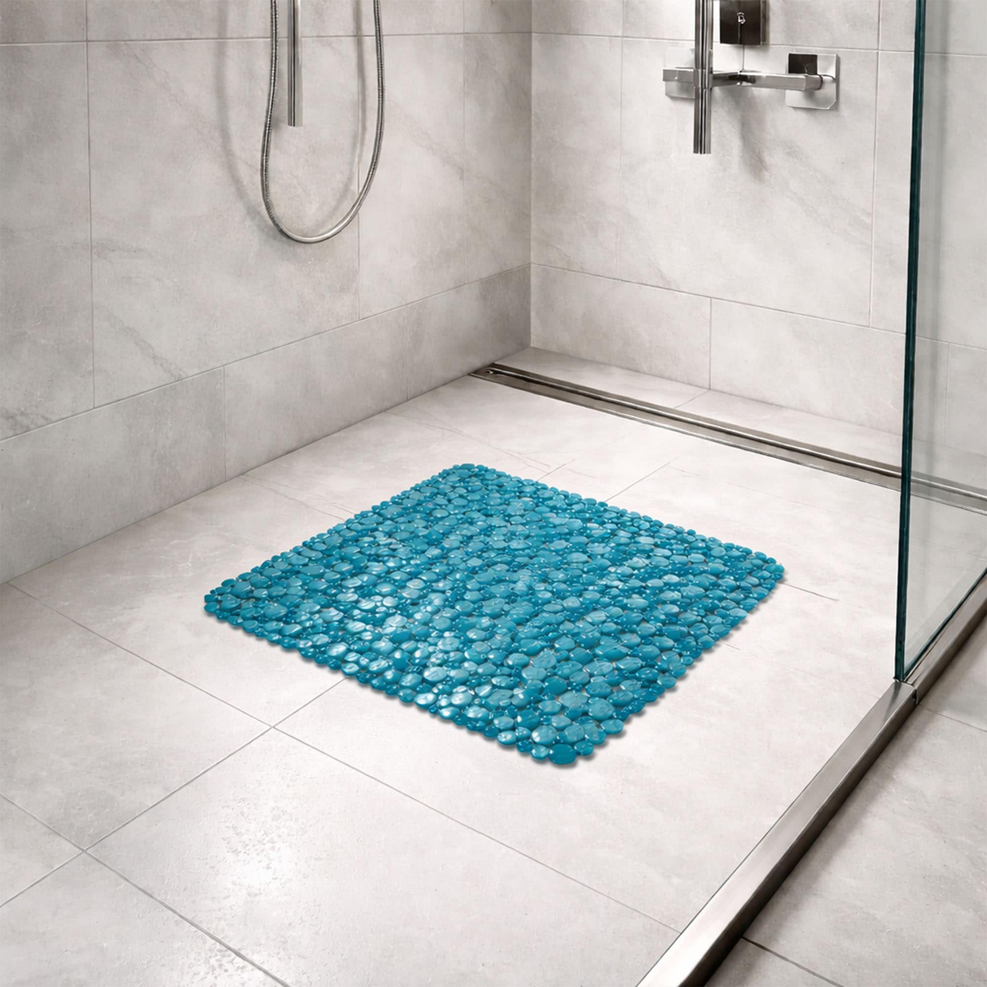 evideco-bubbles-tapis-douche-carr-antid-rapant-bleu-paon-50x50-cm image 2
