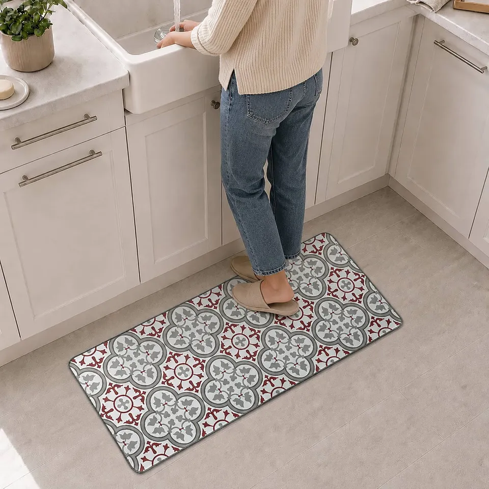evideco-paco-tapis-cuisine-runner-rouge-gris-119x51 image 1