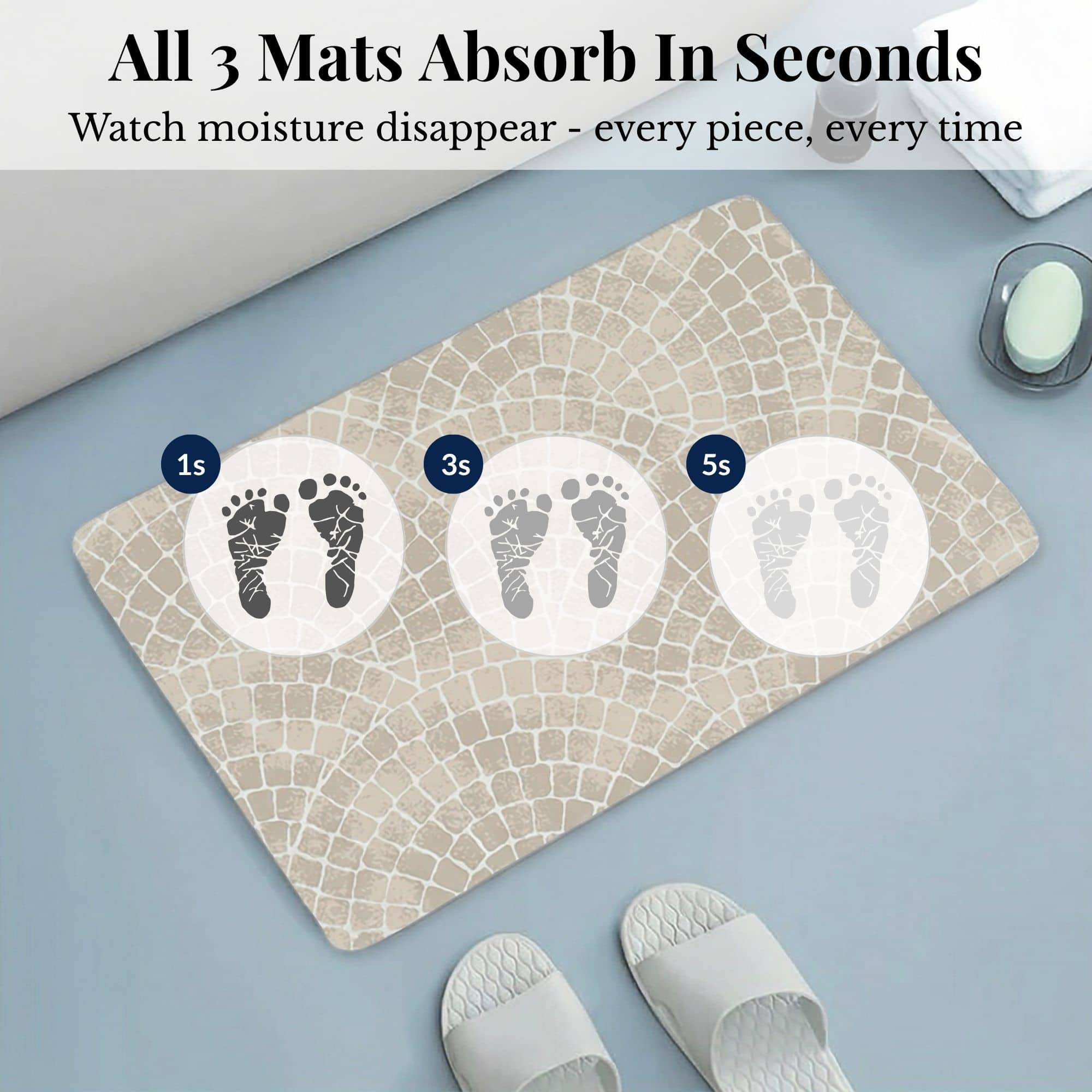 evideco-mosaic-stone-lot-3-tapis-salle-de-bain-mosa-que-beige image 3