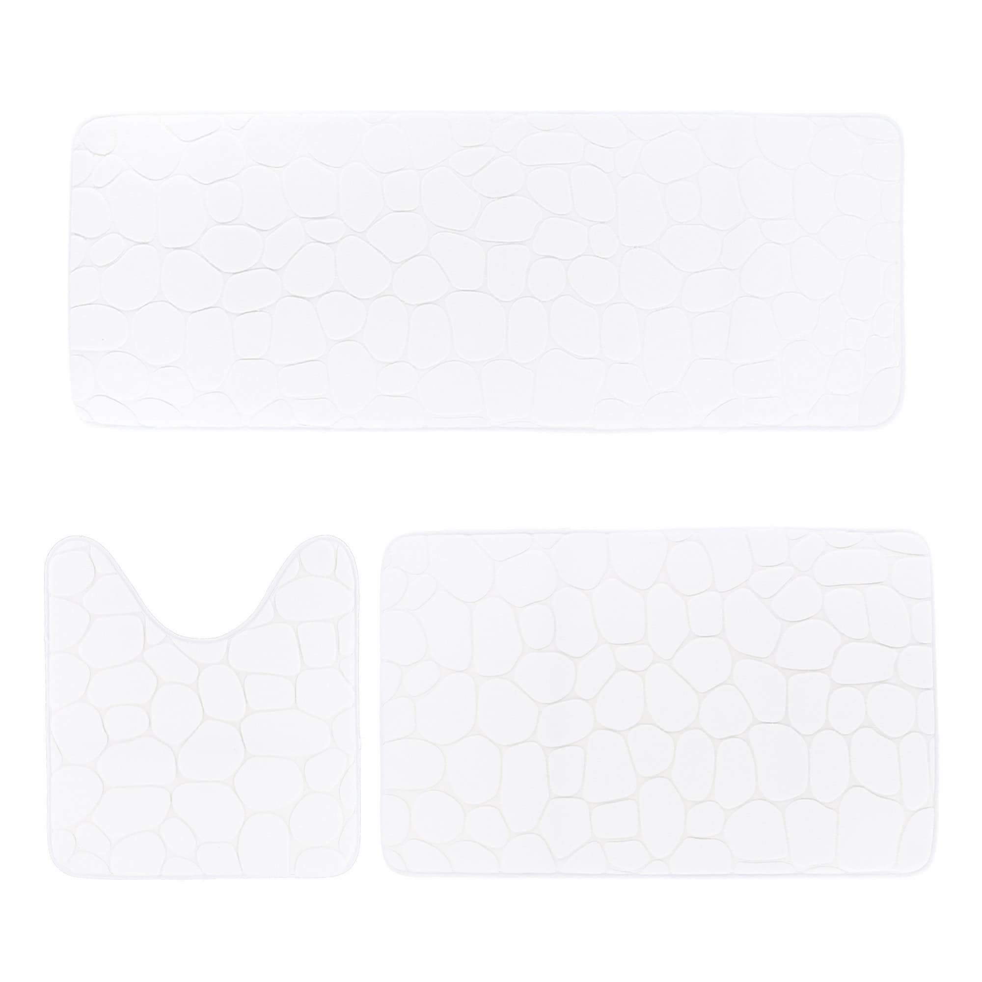 evideco-lot-3-tapis-bain-m-moire-forme-blanc-absorbant-lavable image 8