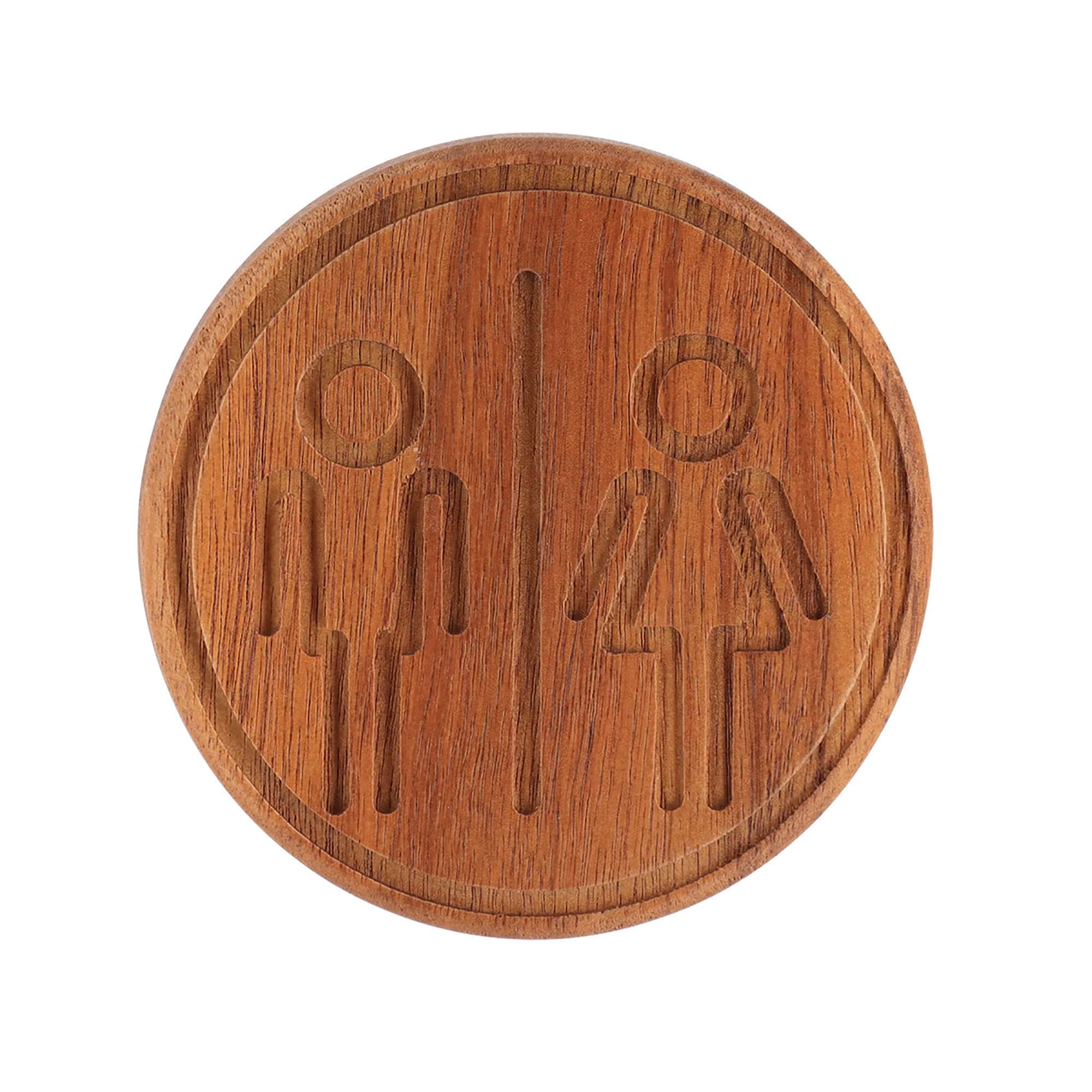 evideco-plaque-porte-toilettes-bois-rond-marron-mixte-adh-sive image 8