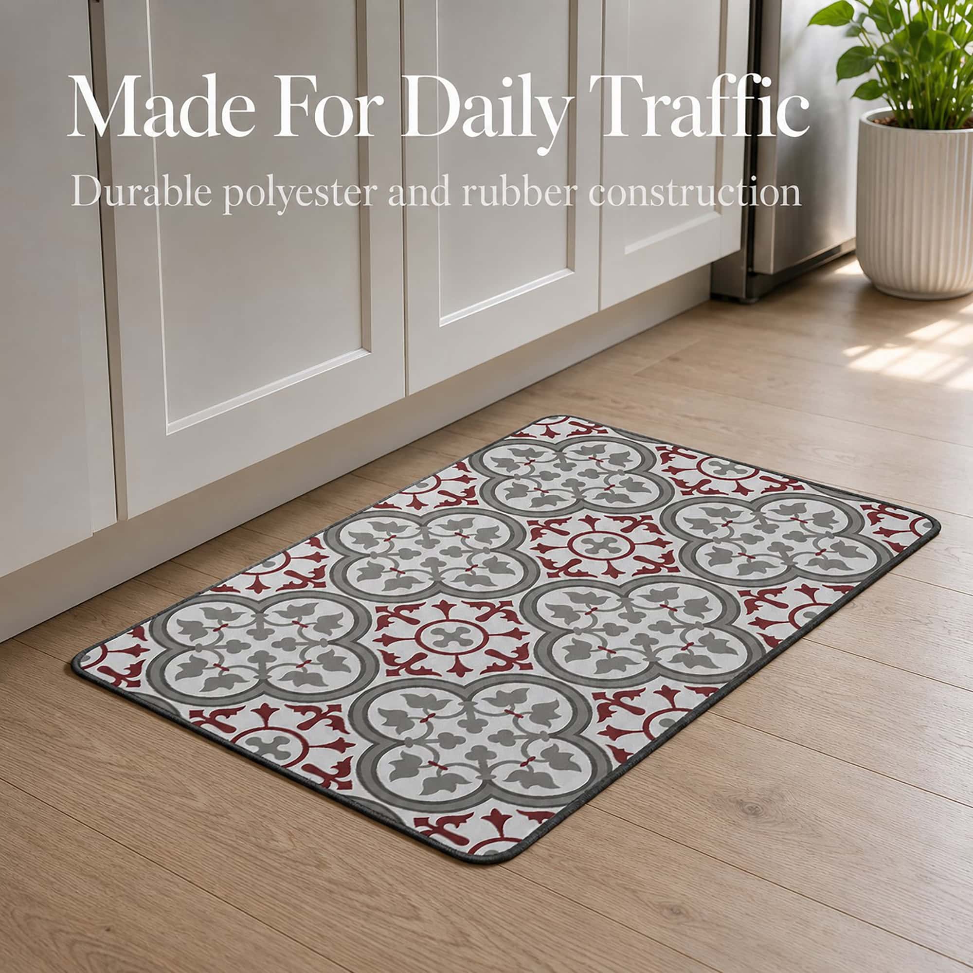 evideco-paco-tapis-cuisine-rouge-gris-carreaux-lot-de-2 image 4