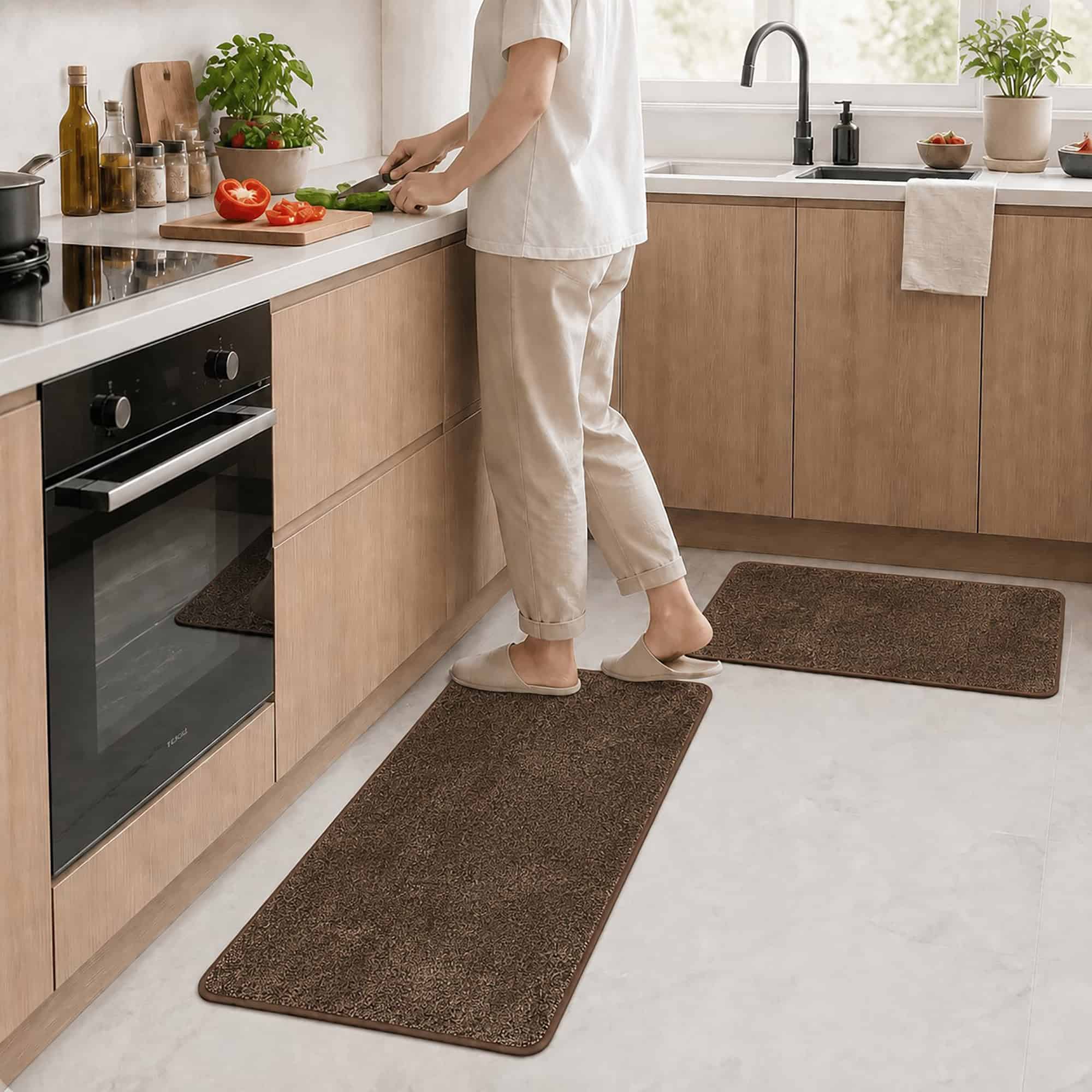 evideco-home-accessories-lot-2-tapis-cuisine-chocolat-absorbant-antid-rapant image 1