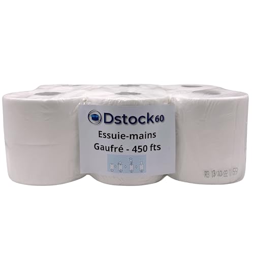 dstock60-essuie-mains-bobines-blanches-450-feuilles-lot-de-6 image 6