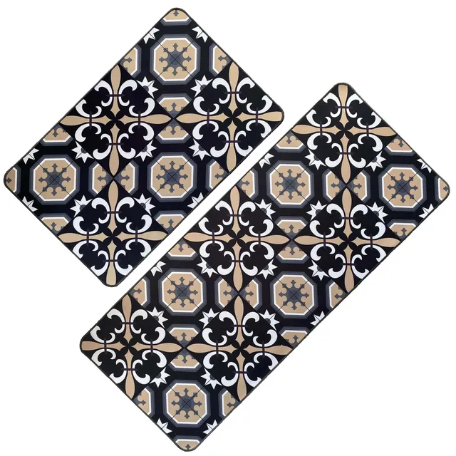 evideco-home-accessories-carmen-tapis-cuisine-noir-beige-lot-2 image 1