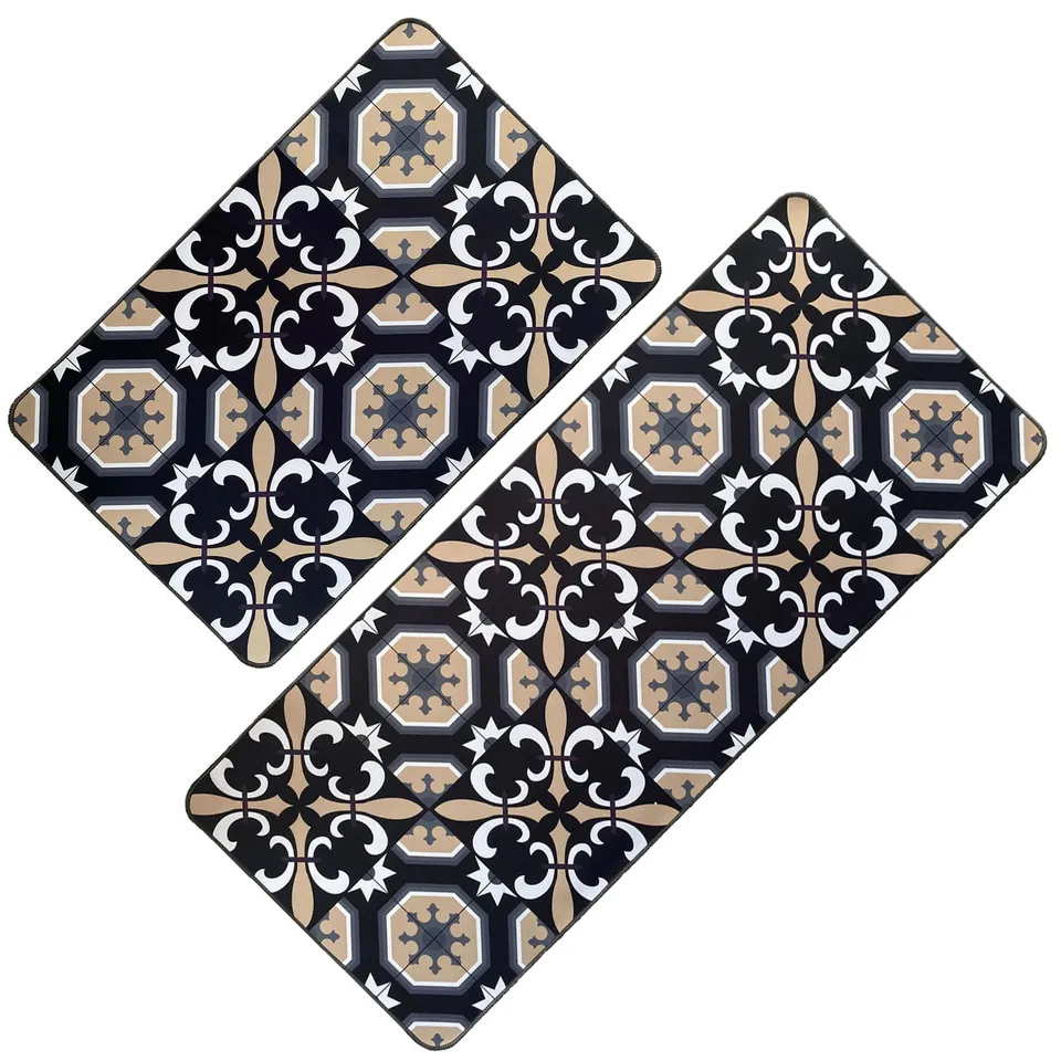evideco-home-accessories-carmen-tapis-cuisine-noir-beige-lot-2 image 1