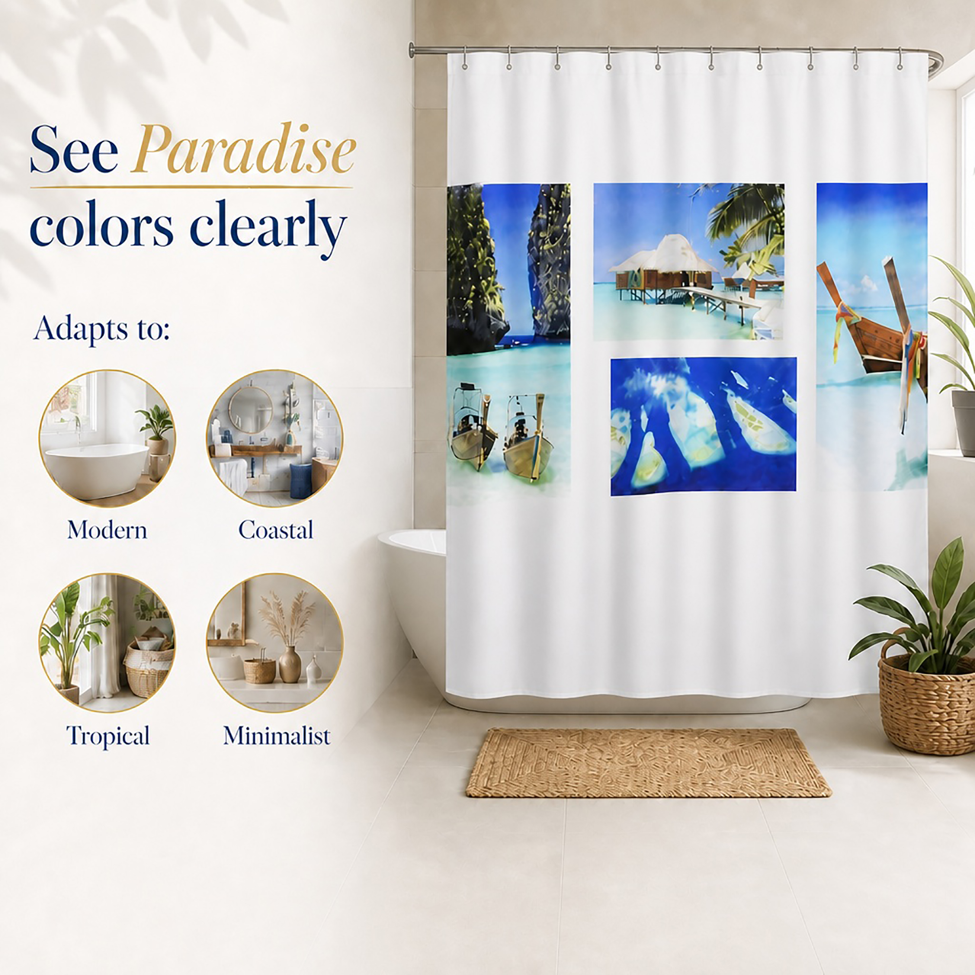 evideco-paradise-rideau-douche-plage-200x180-polyester-long image 8