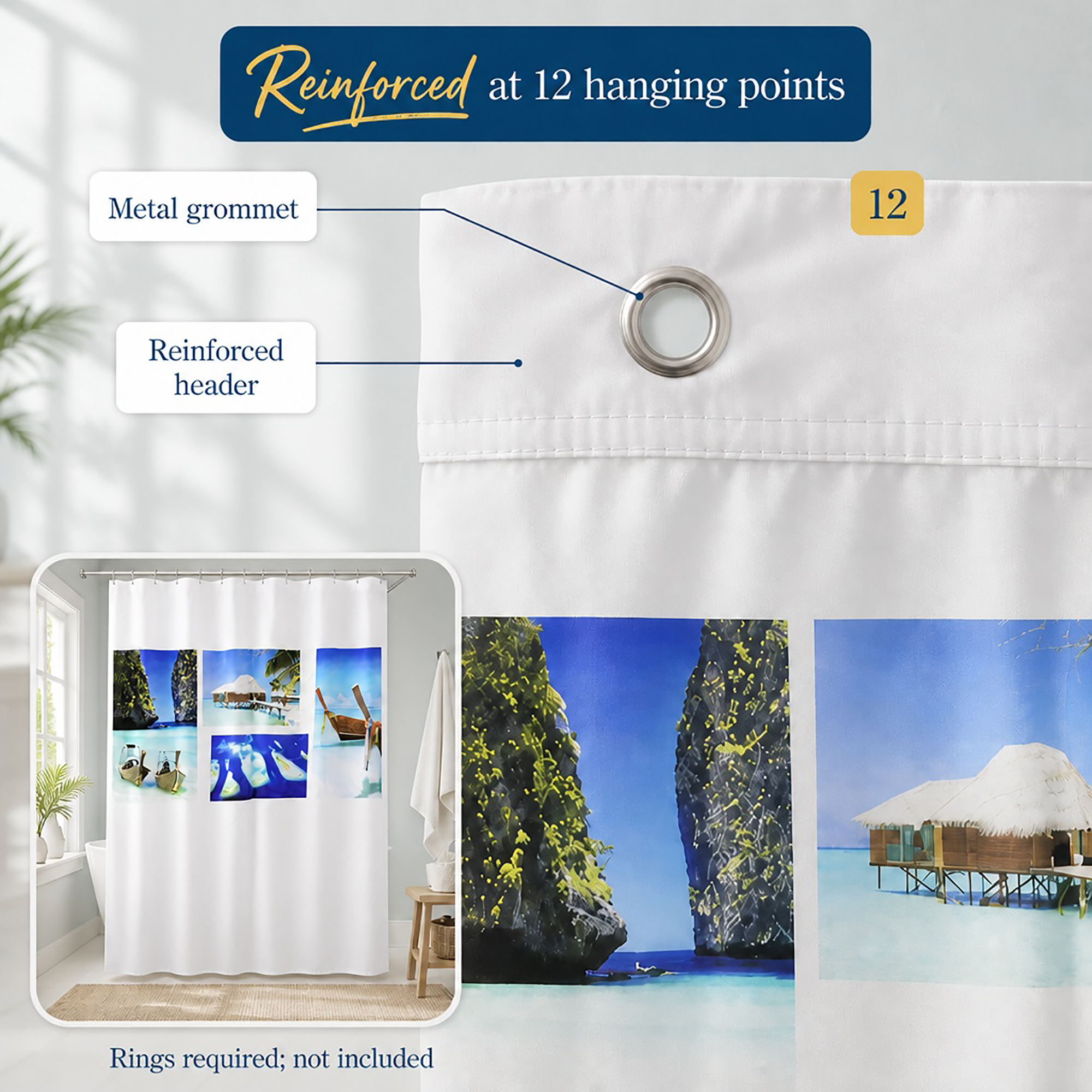 evideco-paradise-rideau-douche-plage-200x180-polyester-long image 6