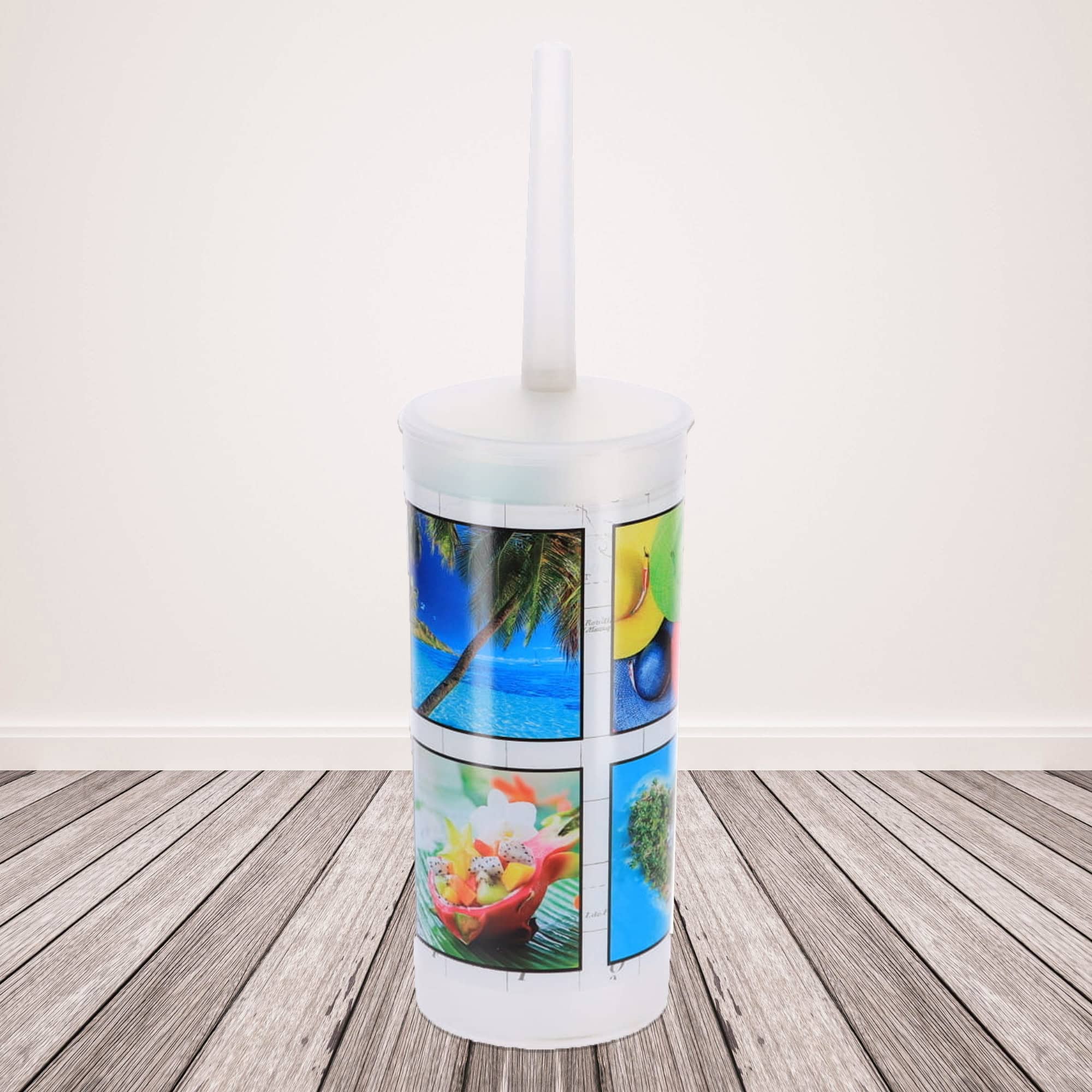 evideco-island-brosse-wc-motif-tropical-plastique image 6
