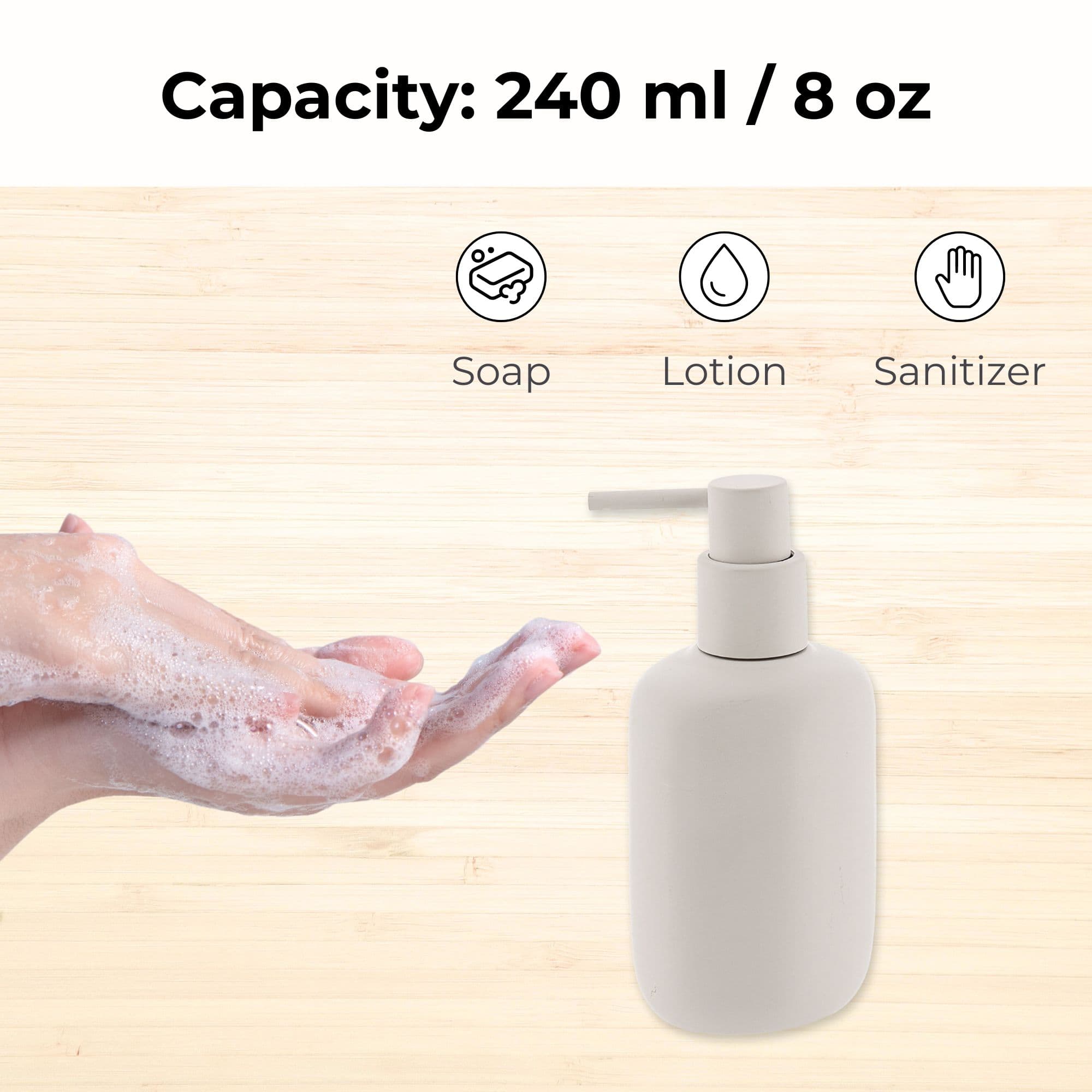 evideco-bathroom-accessories-distributeur-savon-ovale-beige-240-ml image 5