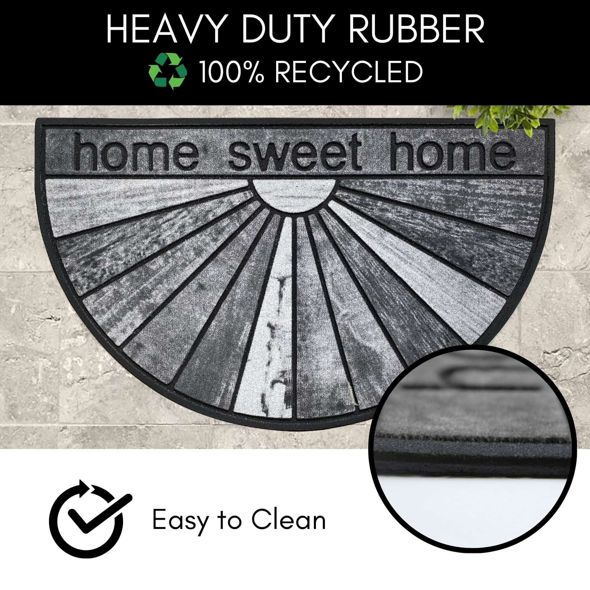 evideco-home-sweet-home-paillasson-demi-lune-gris-caoutchouc-76cm image 3