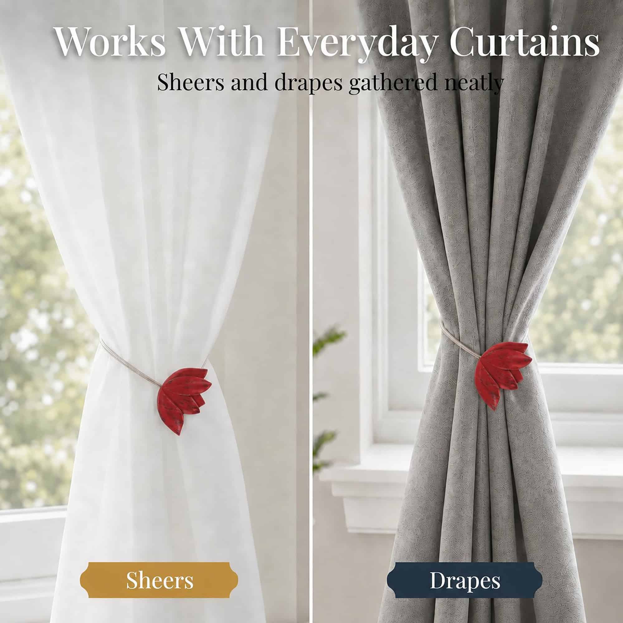 evideco-home-accessories-embrasses-rideaux-tulipe-rouge-noir-lot-2 image 7