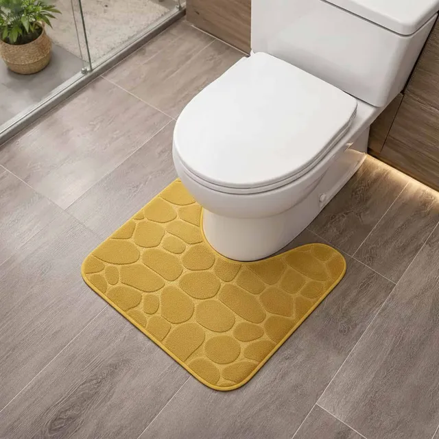evideco-tapis-contour-wc-m-moire-jaune-moutarde-18x20-galet image 1