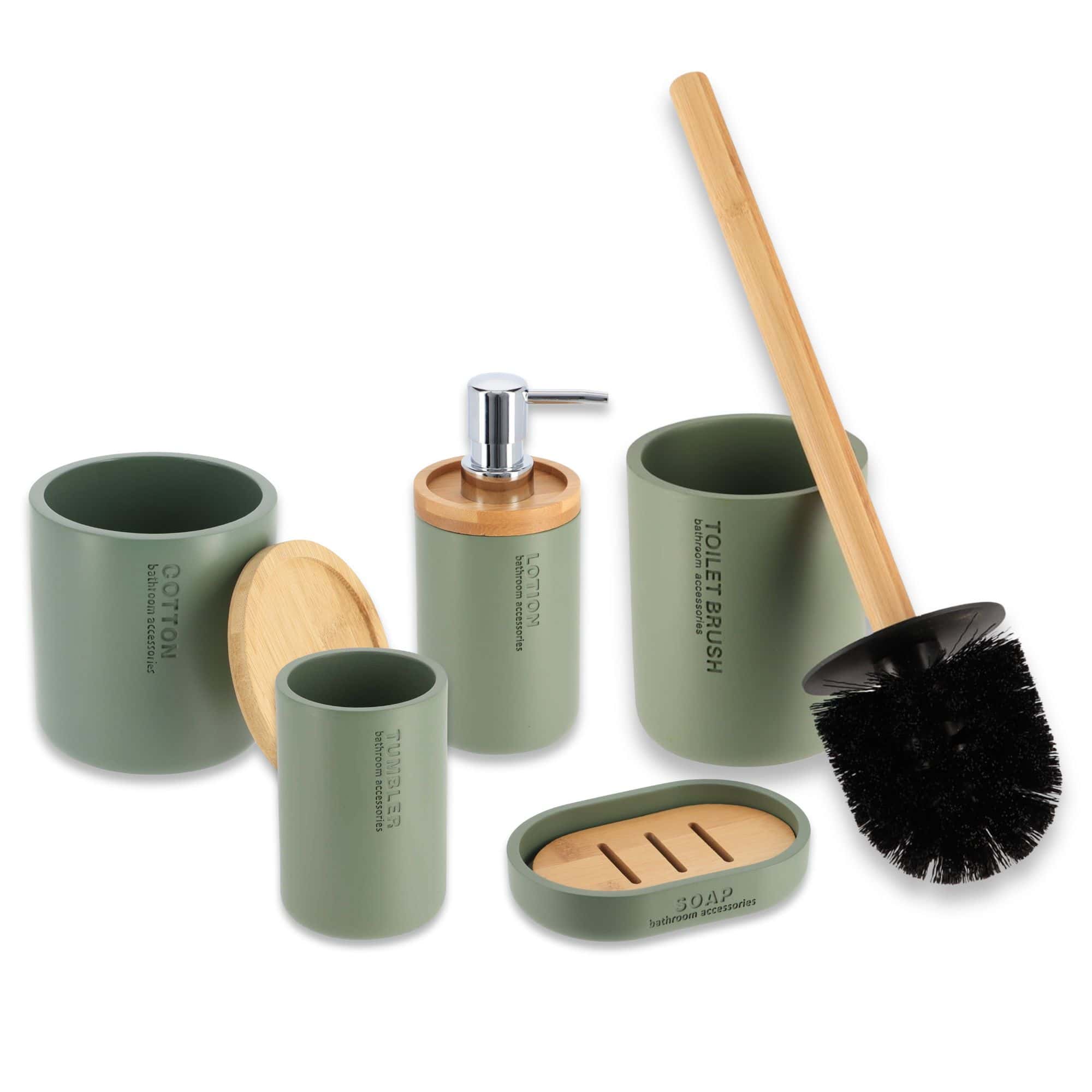 evideco-5-pi-ces-ensemble-salle-de-bain-vert-bambou image 7