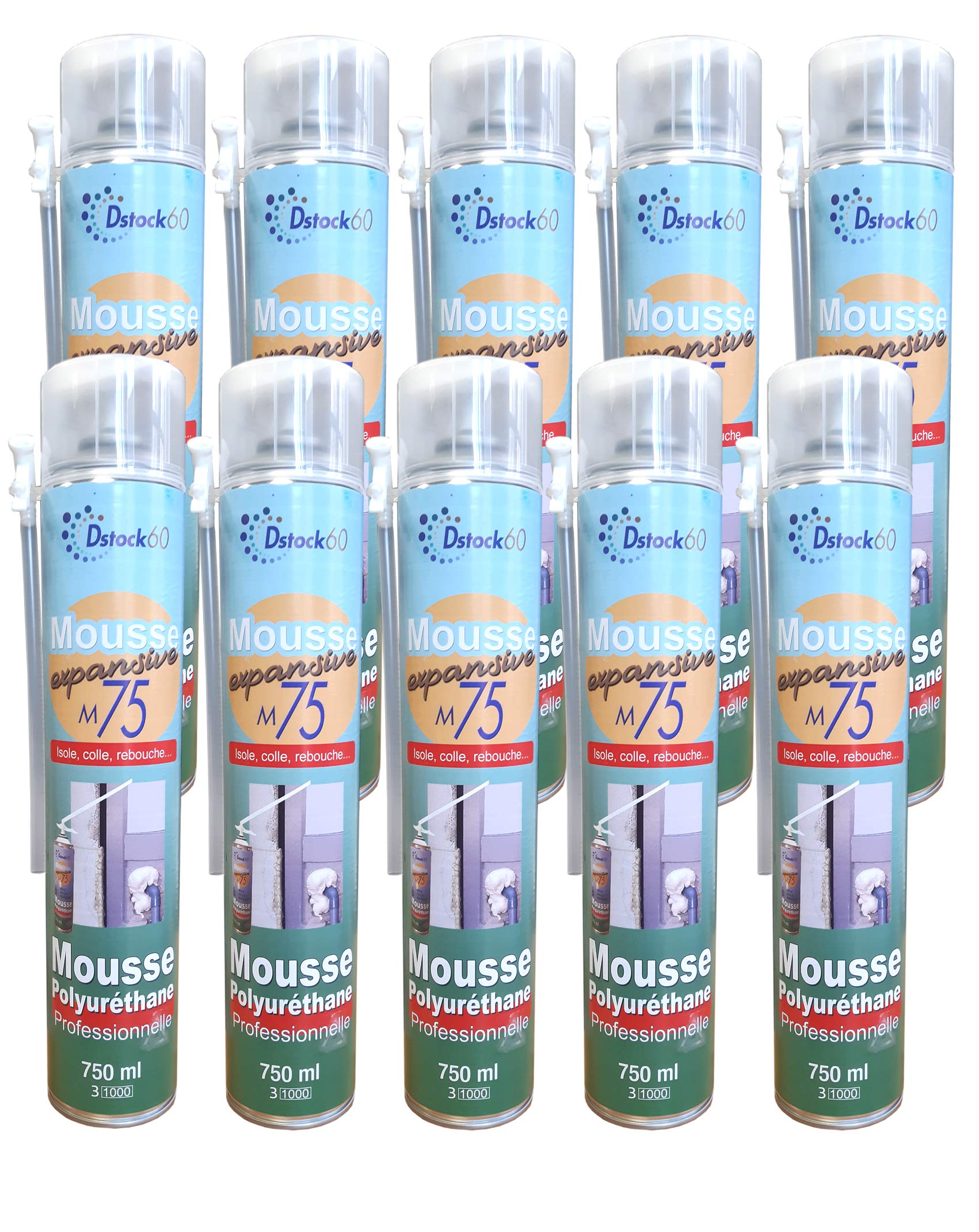 dstock60-mousse-expansive-manuelle-750ml-lot-10-polyur-thane image 1