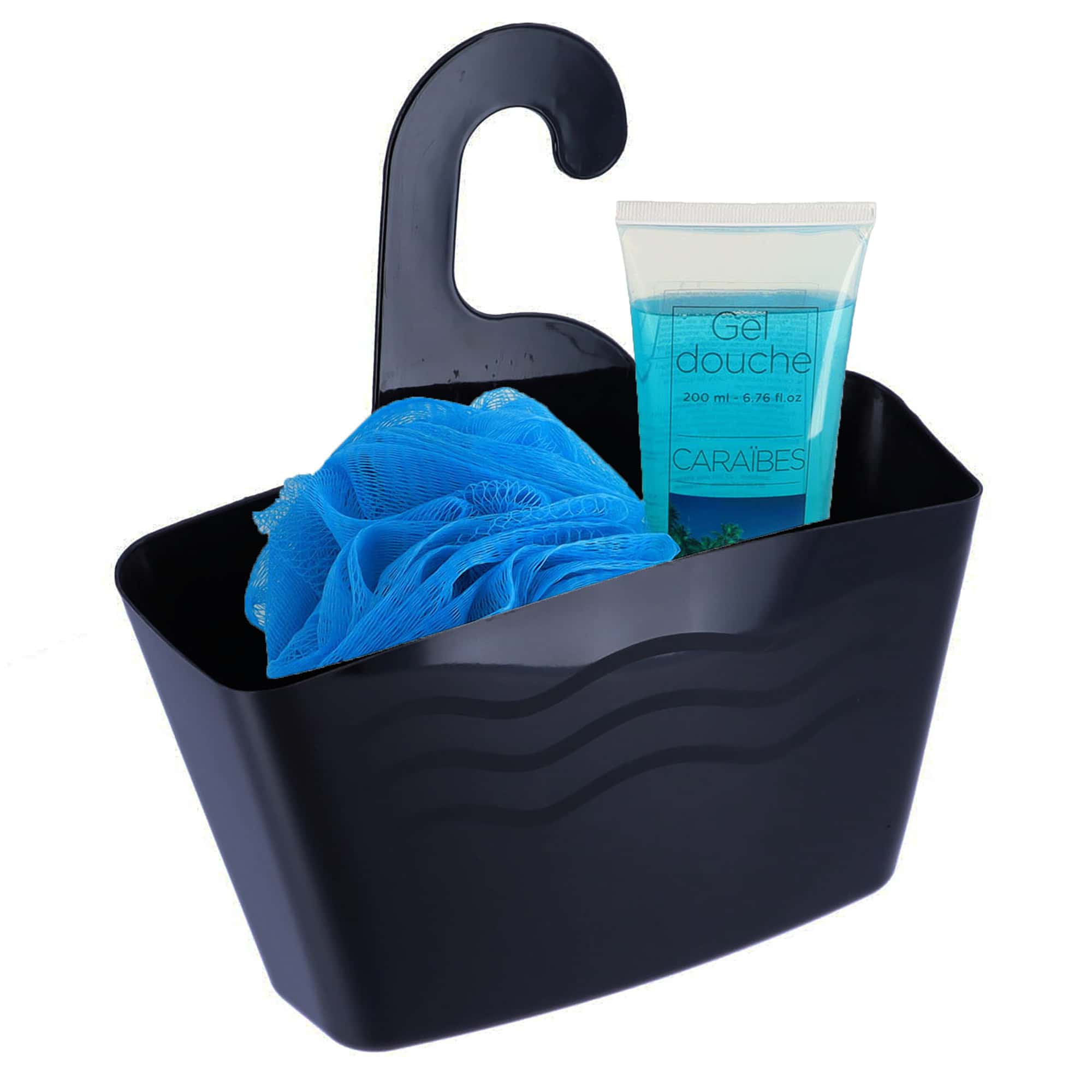 evideco-panier-de-douche-suspendu-noir-plastique image 2