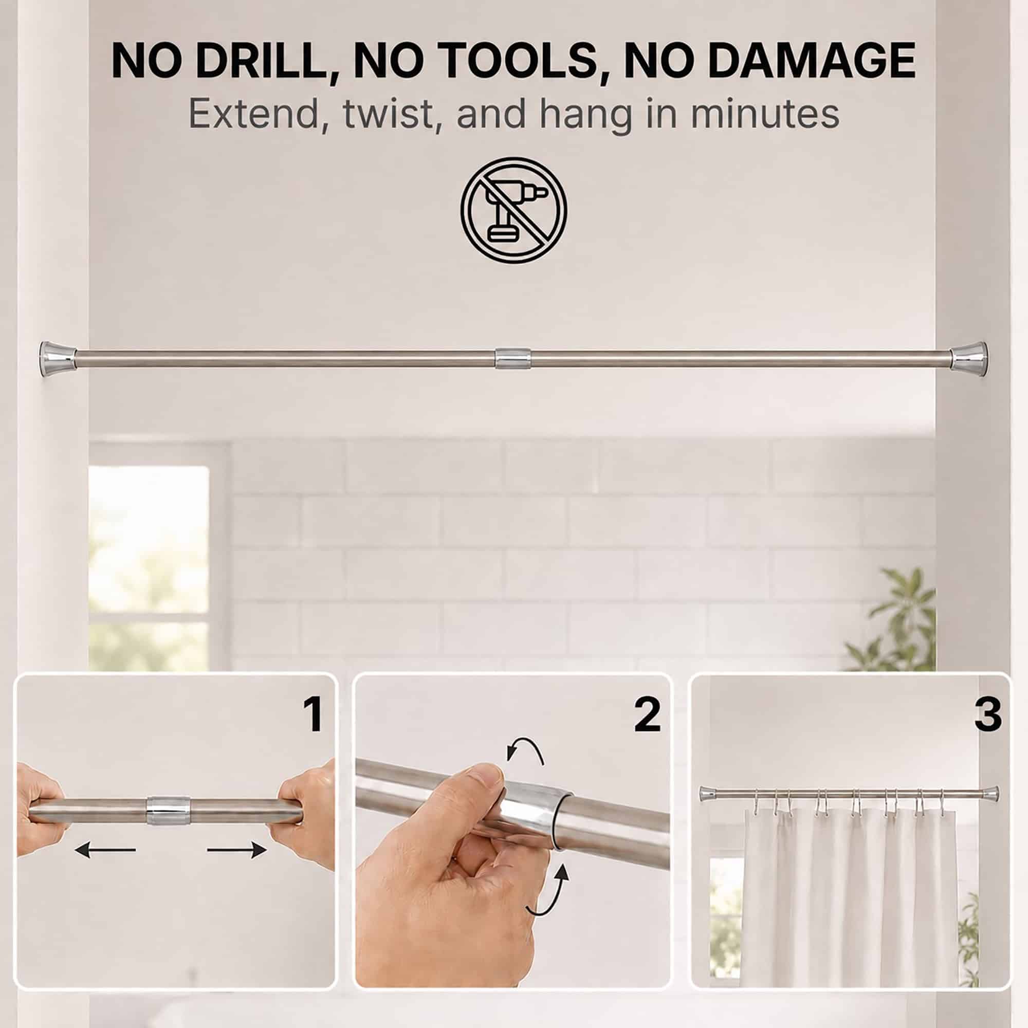 evideco-tringle-douche-extensible-chrome-71-120-cm-sans-percer image 3