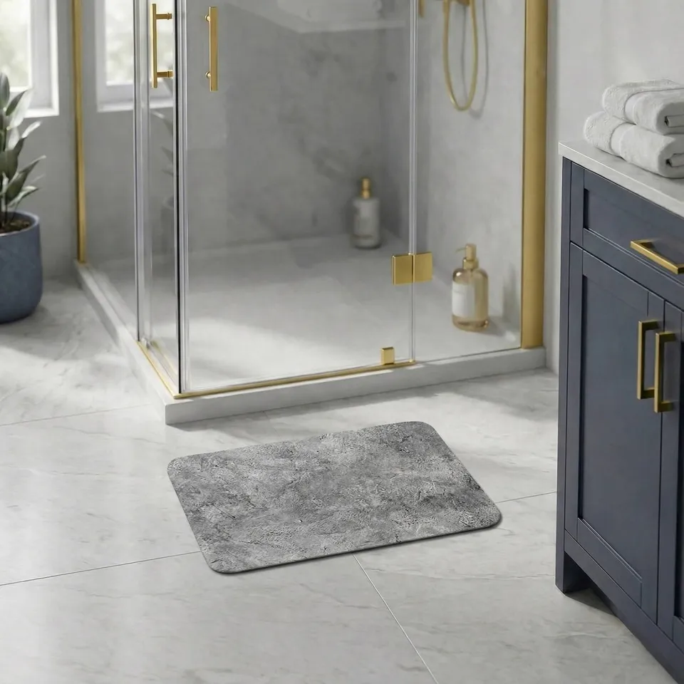 evideco-urban-concrete-tapis-de-bain-gris-60x45-absorbant-antidouche image 1