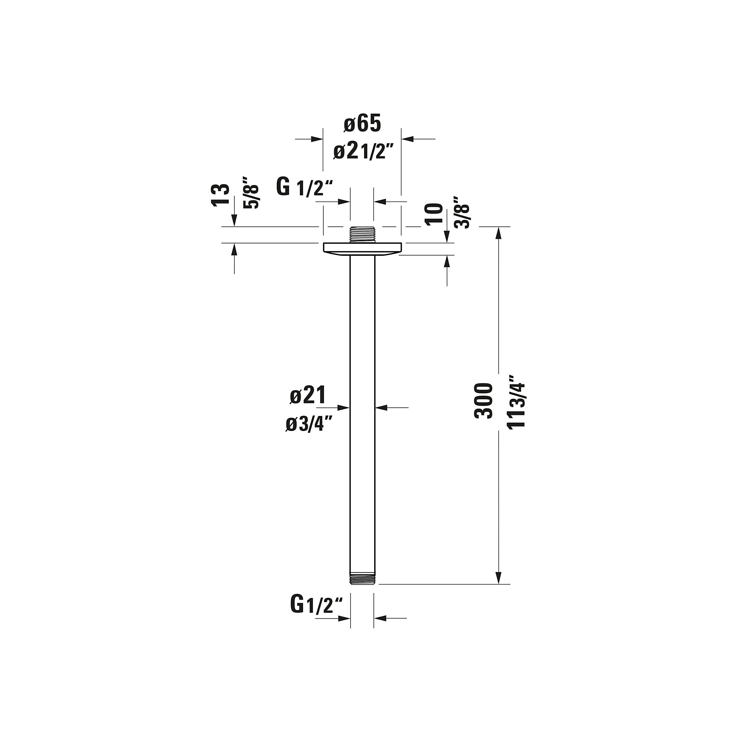 duravit-universal-bras-de-douche-plafond-300mm-noir-mat-rond image 5