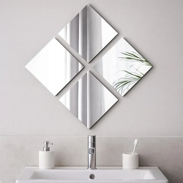 evideco-miroir-adh-sif-carr-mural-autocollant-lot-de-4 image 1